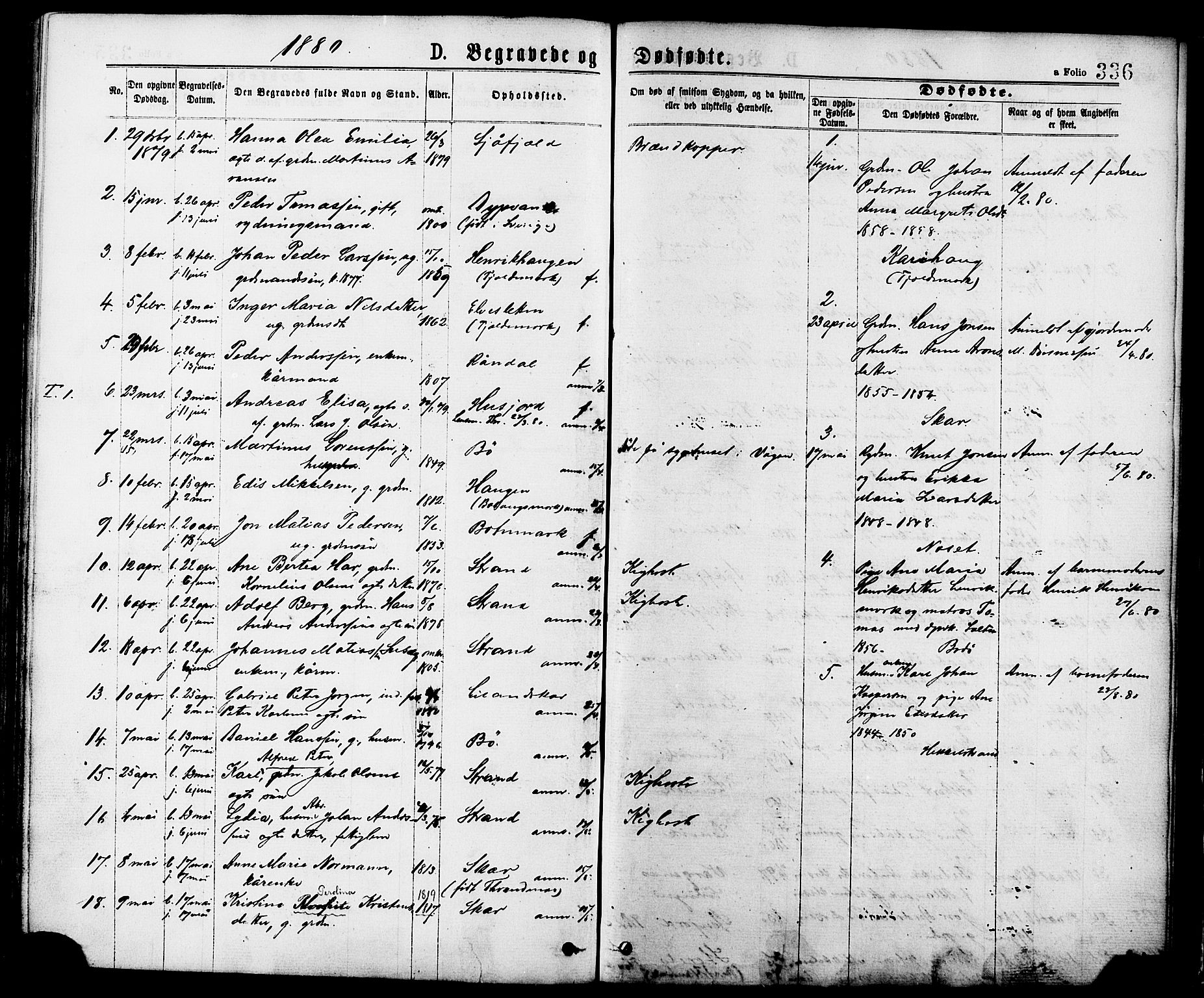 Ministerialprotokoller, klokkerbøker og fødselsregistre - Nordland, SAT/A-1459/863/L0897: Parish register (official) no. 863A09, 1872-1886, p. 336