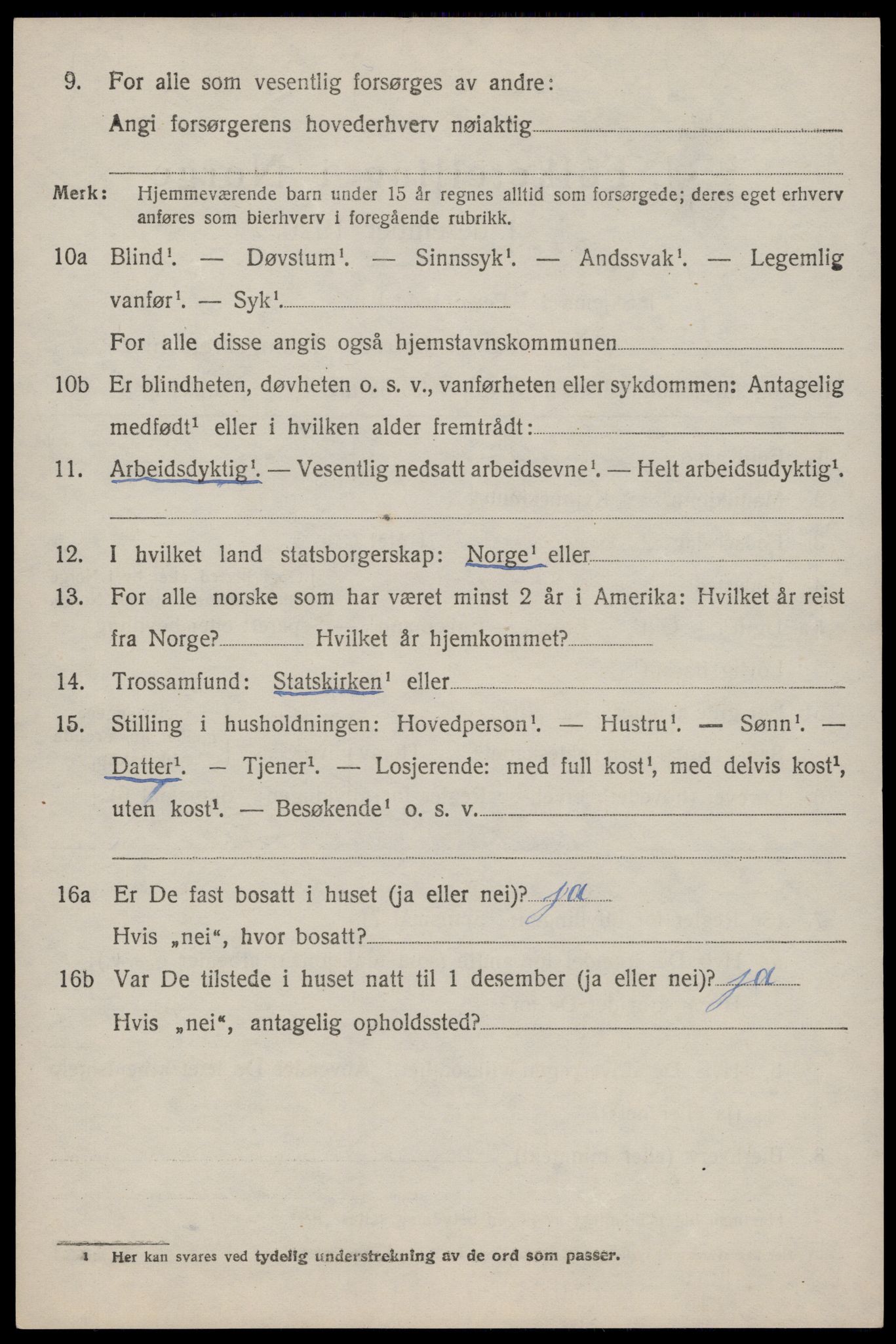 SAST, 1920 census for Strand, 1920, p. 7516