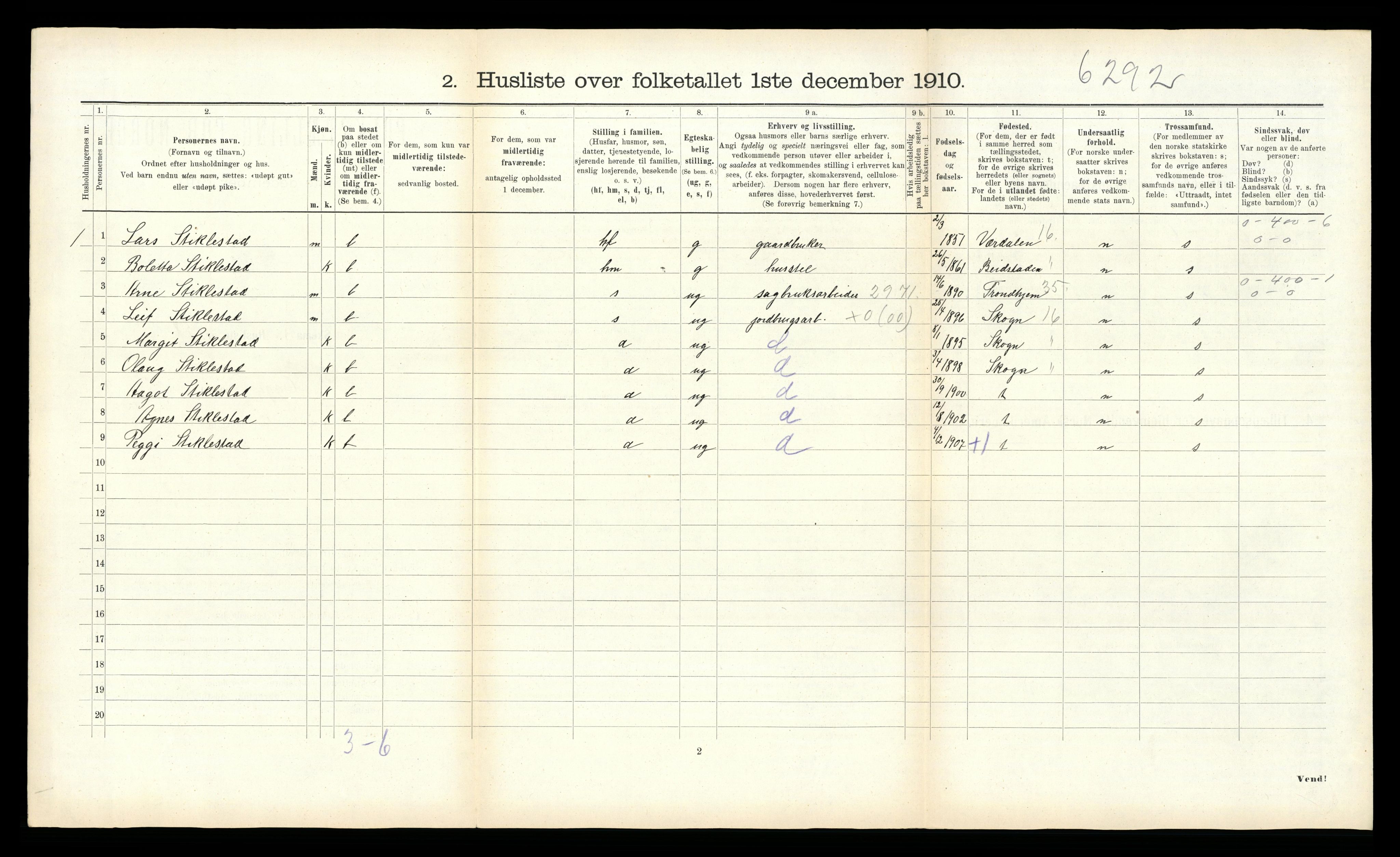 RA, 1910 census for Egge, 1910, p. 368