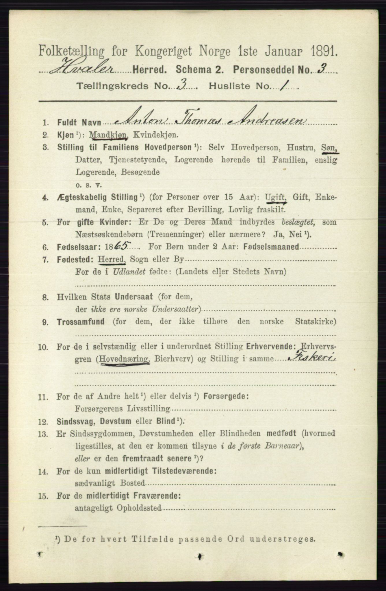 RA, 1891 census for 0111 Hvaler, 1891, p. 1857