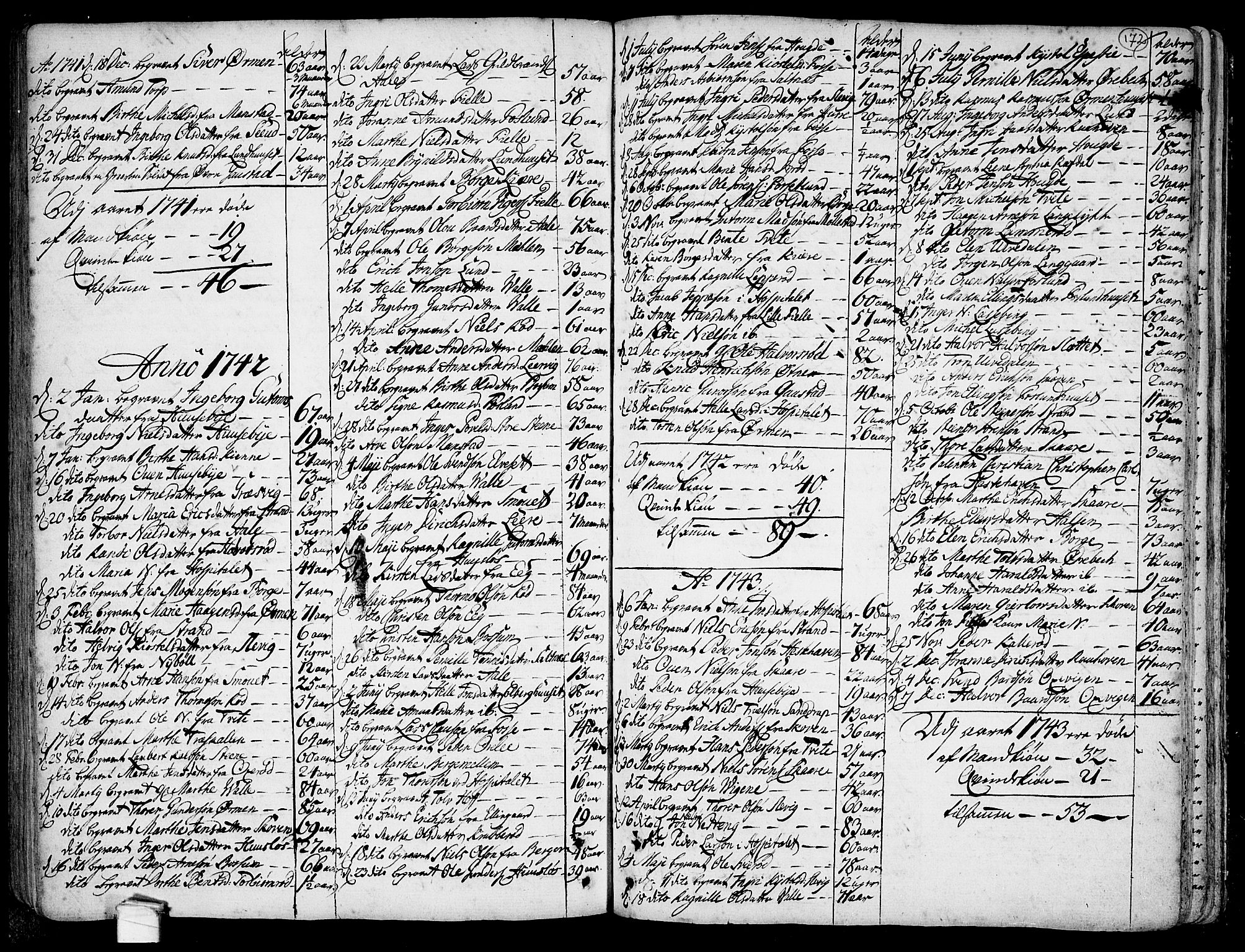 Onsøy prestekontor Kirkebøker, SAO/A-10914/F/Fa/L0001: Parish register (official) no. I 1, 1733-1814, p. 172