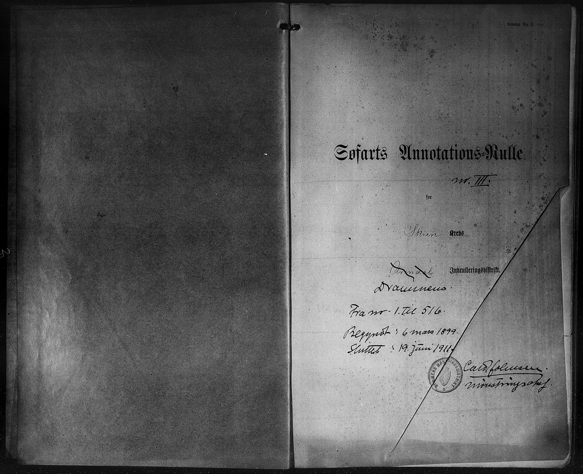 Skien innrulleringskontor, AV/SAKO-A-832/F/Fc/L0006: Annotasjonsrulle, 1899-1911, p. 2