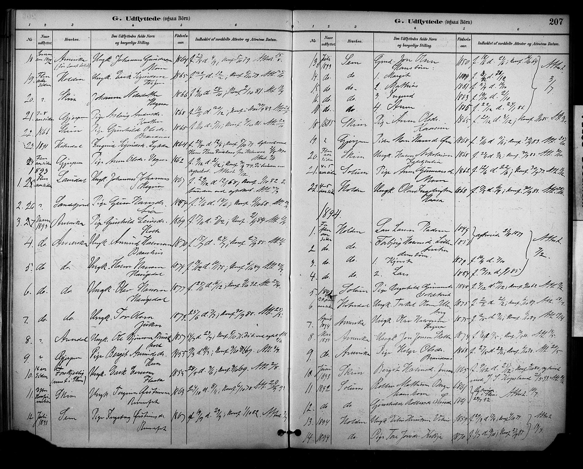Sauherad kirkebøker, SAKO/A-298/F/Fa/L0009: Parish register (official) no. I 9, 1887-1912, p. 207