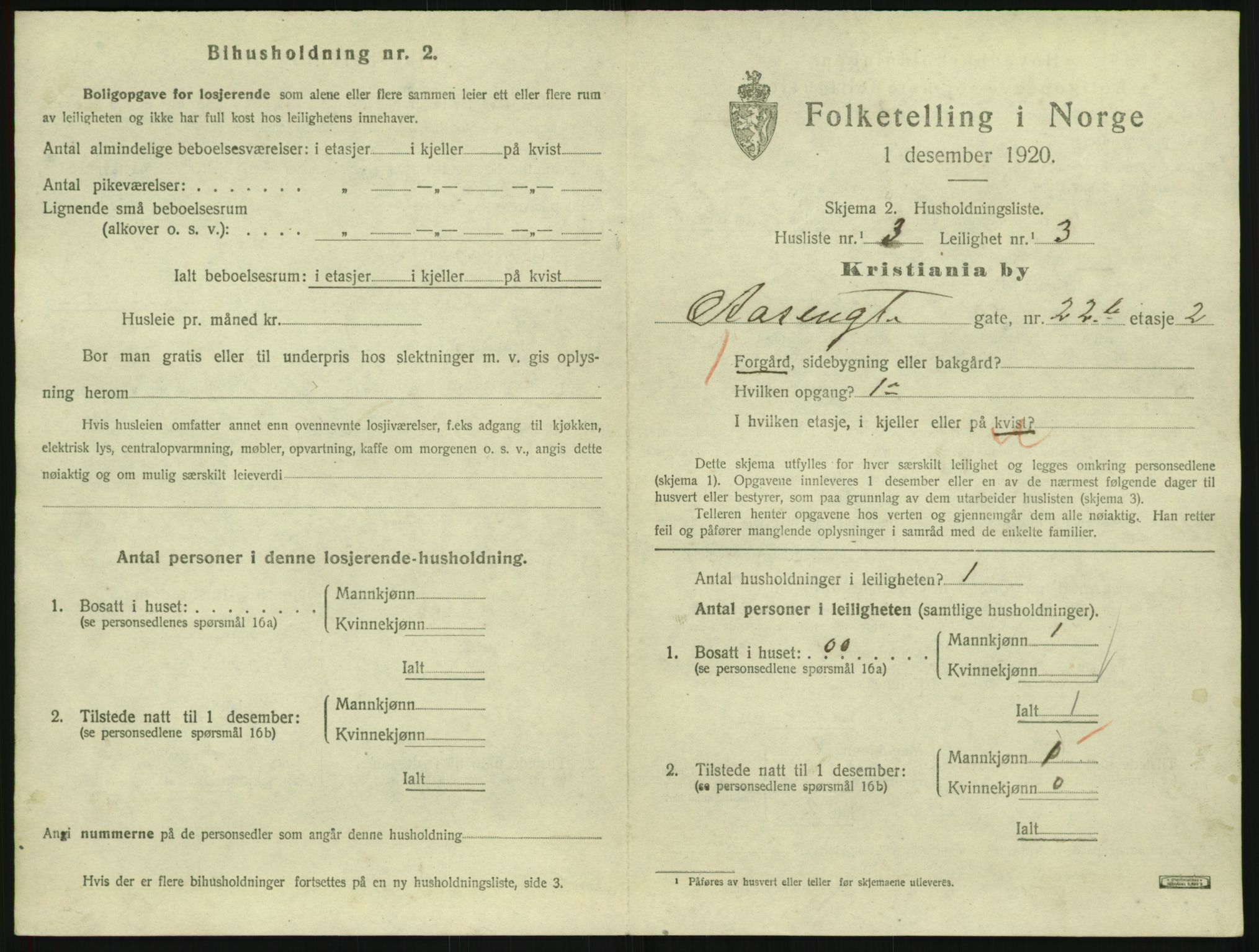 SAO, 1920 census for Kristiania, 1920, p. 133973