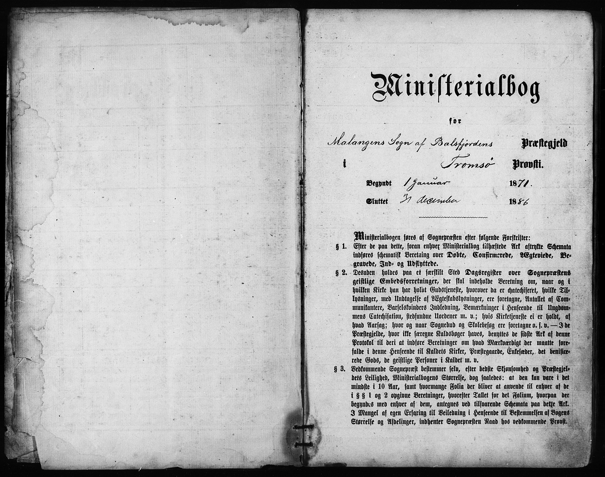 Balsfjord sokneprestembete, AV/SATØ-S-1303/G/Gaa/L0002kirke: Parish register (official) no. 2, 1871-1886