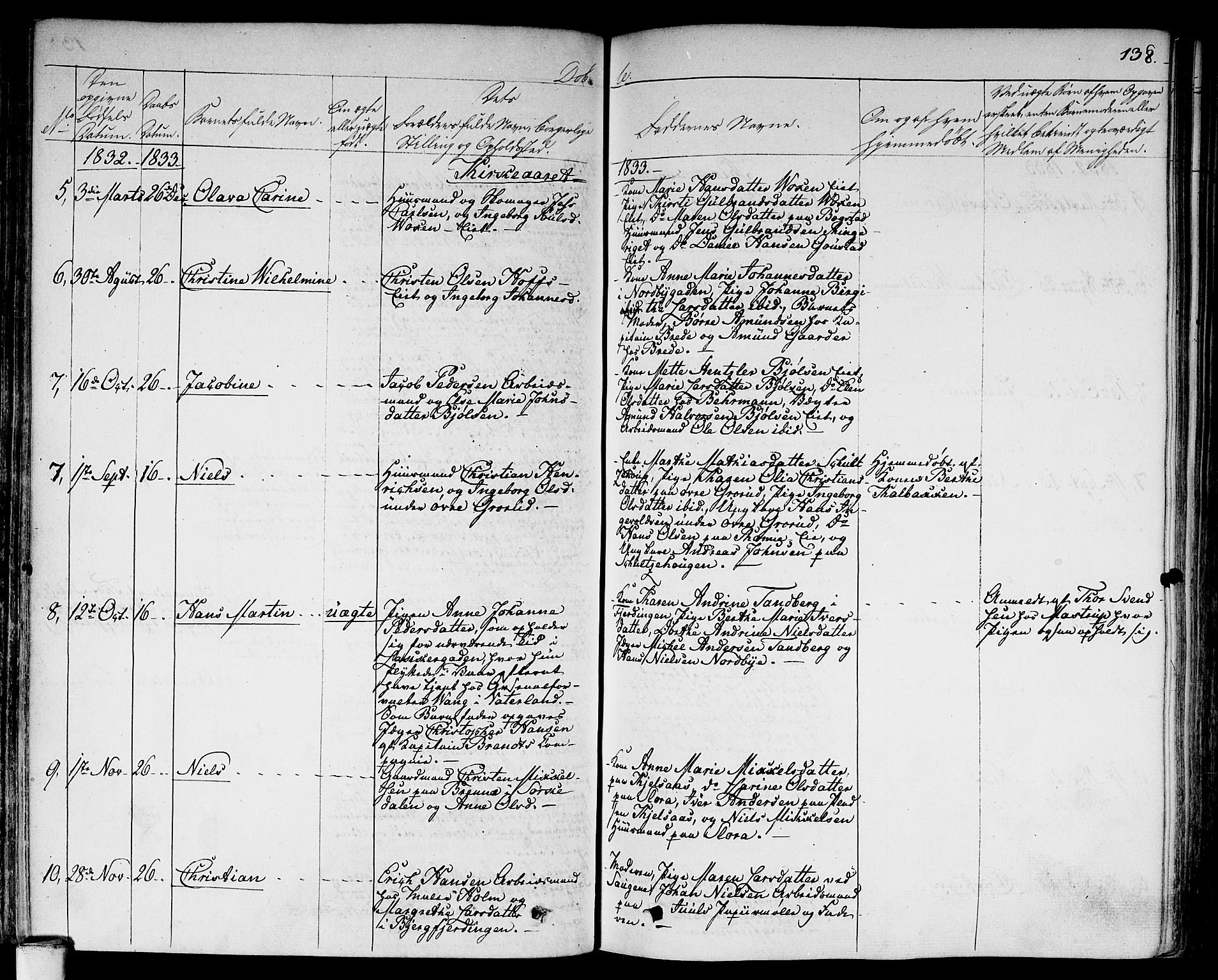 Aker prestekontor kirkebøker, AV/SAO-A-10861/F/L0013: Parish register (official) no. 13, 1828-1837, p. 138