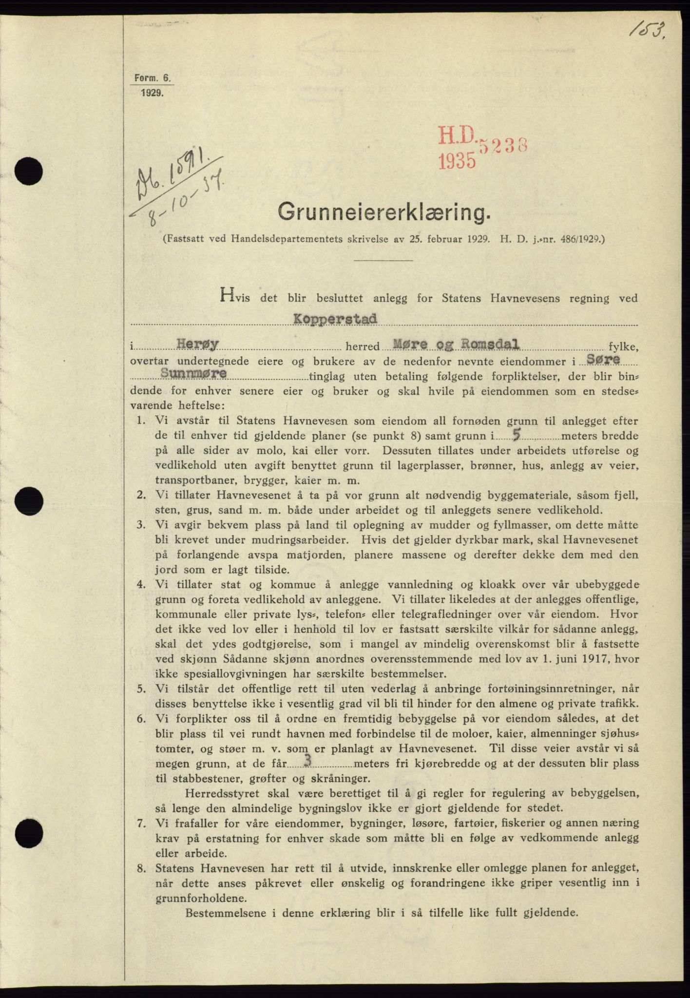 Søre Sunnmøre sorenskriveri, AV/SAT-A-4122/1/2/2C/L0064: Mortgage book no. 58, 1937-1938, Diary no: : 1591/1937