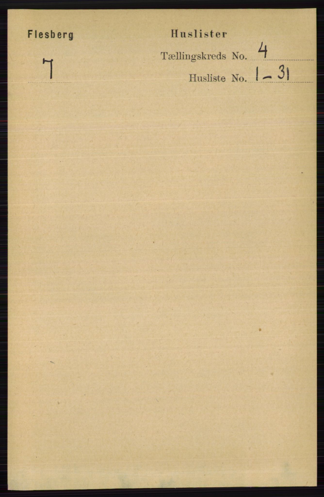 RA, 1891 census for 0631 Flesberg, 1891, p. 486