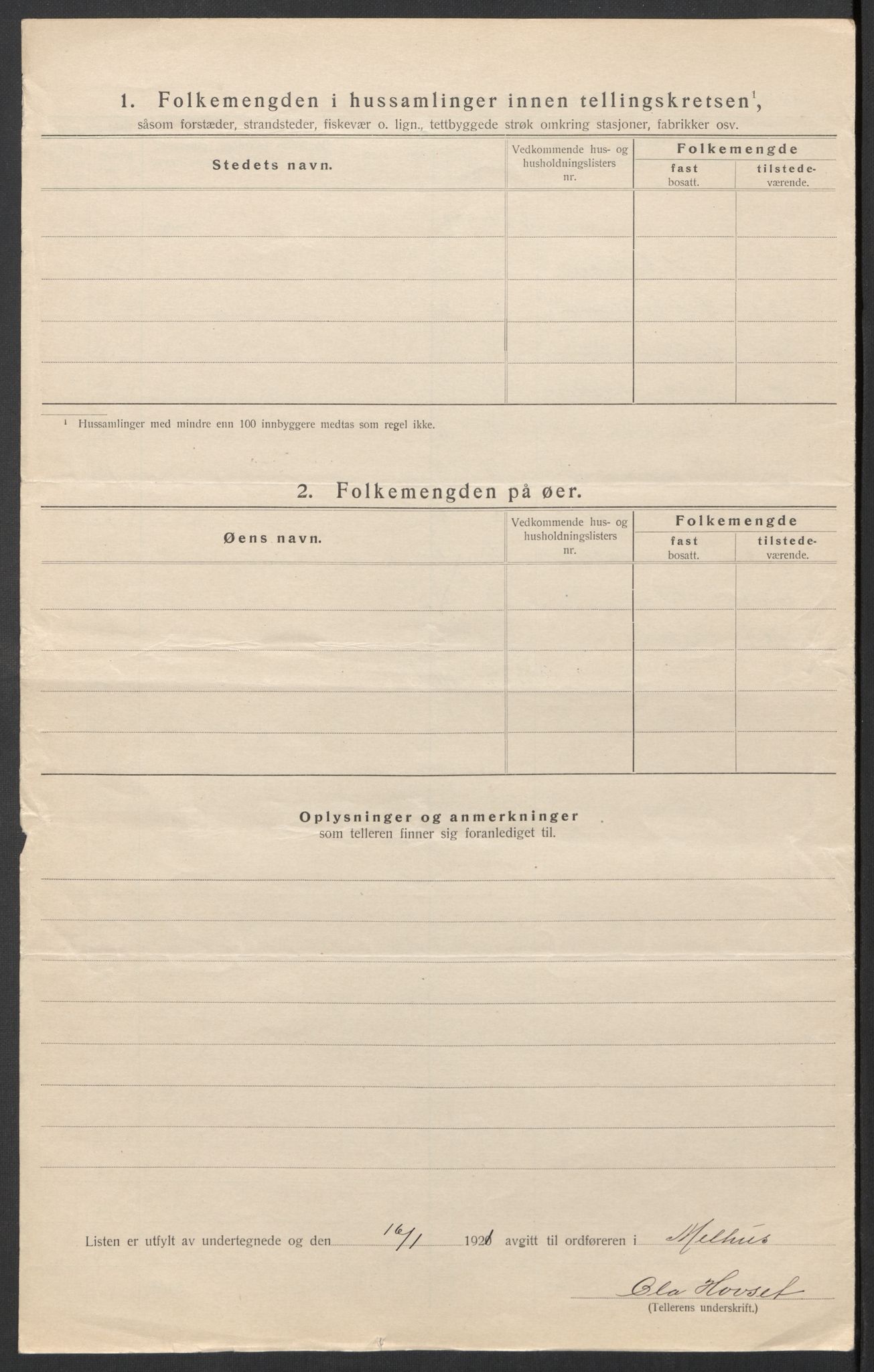 SAT, 1920 census for Melhus, 1920, p. 16