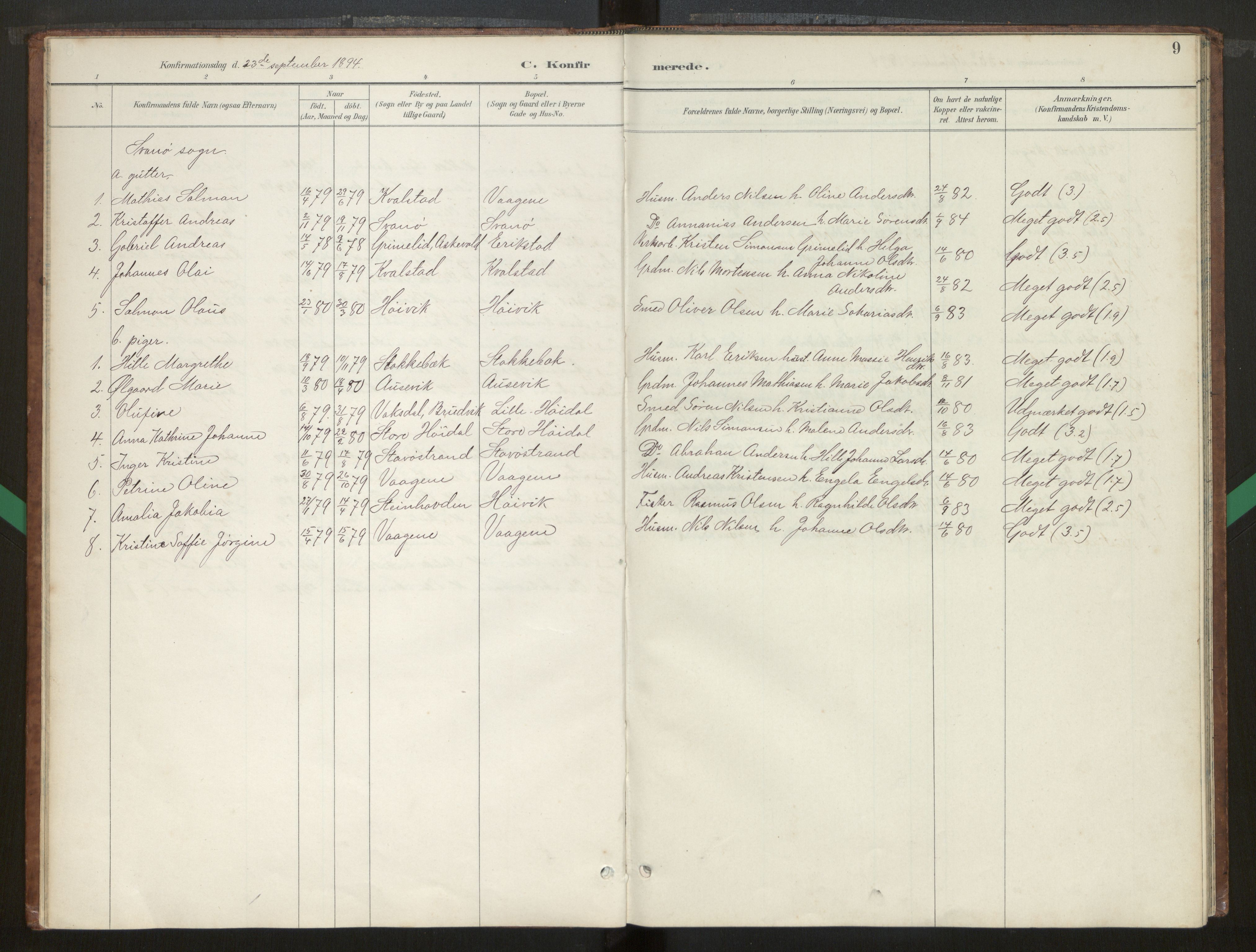 Kinn sokneprestembete, SAB/A-80801/H/Hab/Habc/L0003: Parish register (copy) no. C 3, 1890-1960, p. 9
