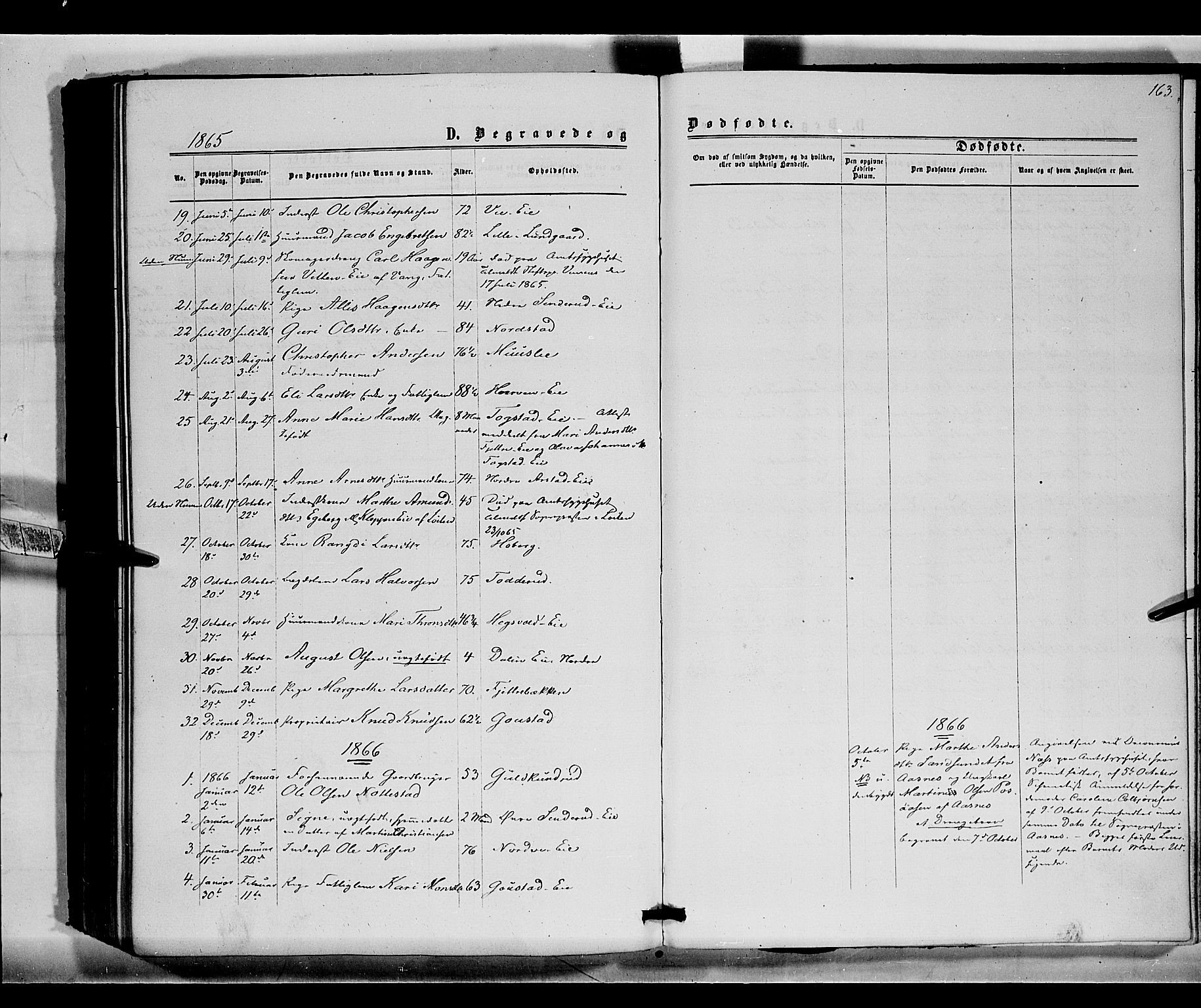 Stange prestekontor, SAH/PREST-002/K/L0015: Parish register (official) no. 15, 1862-1879, p. 163
