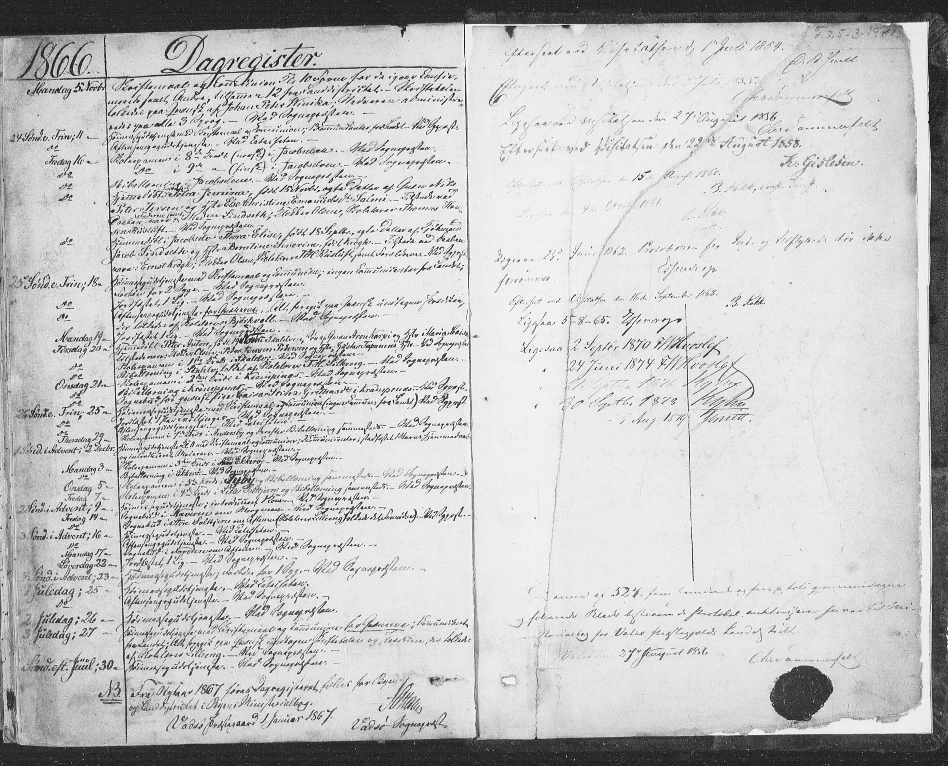 Vadsø sokneprestkontor, SATØ/S-1325/H/Ha/L0004kirke: Parish register (official) no. 4, 1854-1880