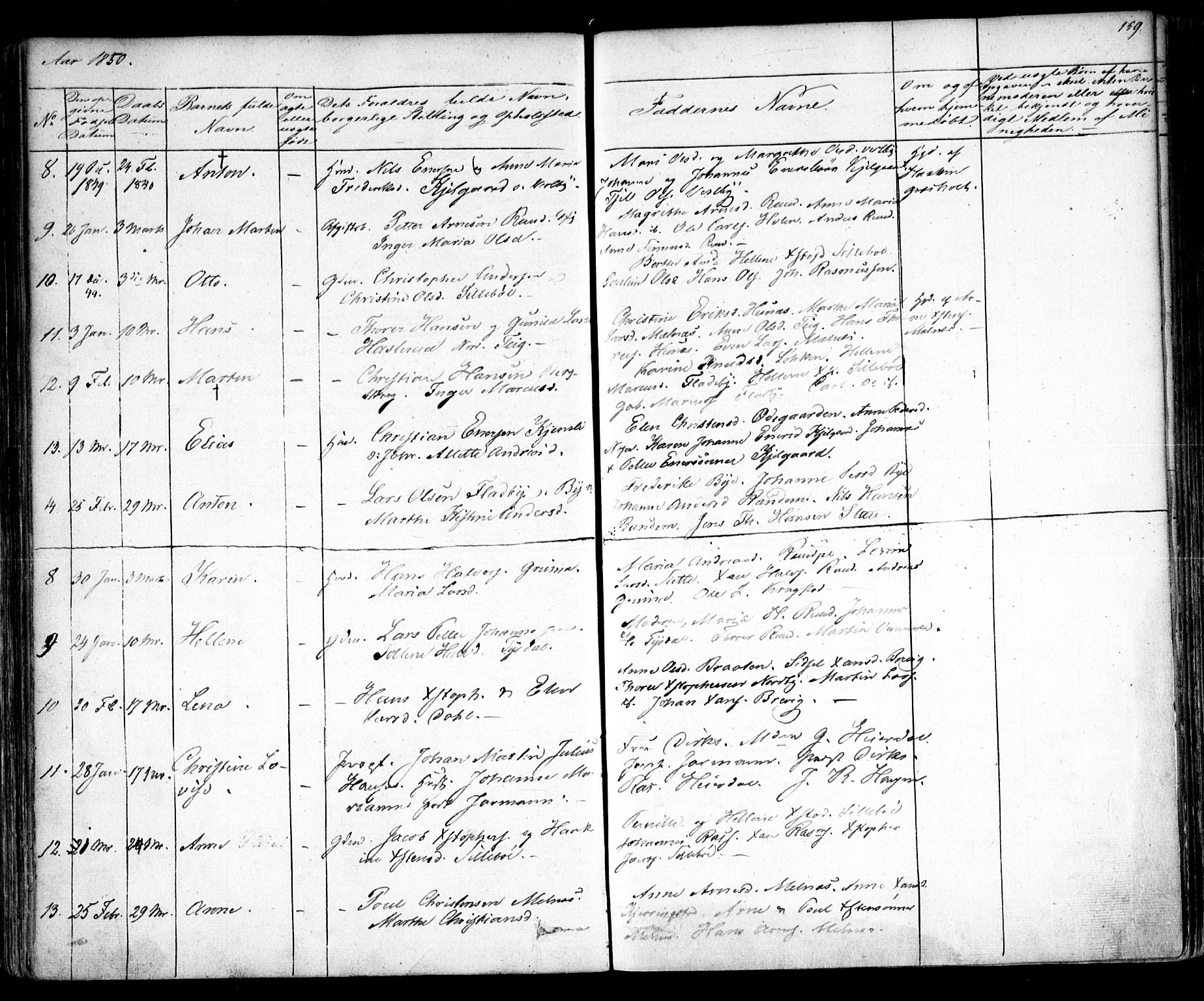 Enebakk prestekontor Kirkebøker, AV/SAO-A-10171c/F/Fa/L0009: Parish register (official) no. I 9, 1832-1861, p. 159