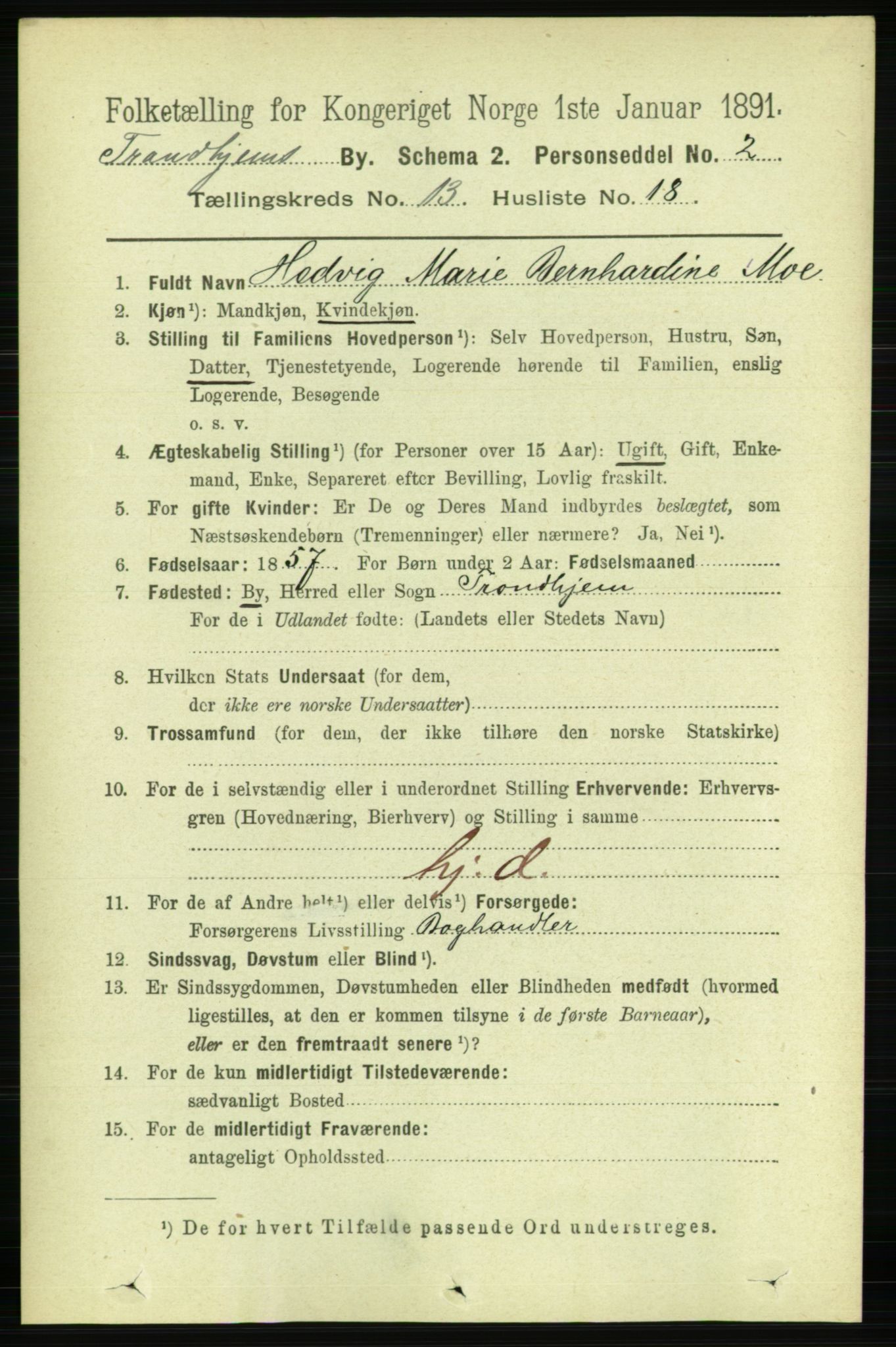 RA, 1891 census for 1601 Trondheim, 1891, p. 10416