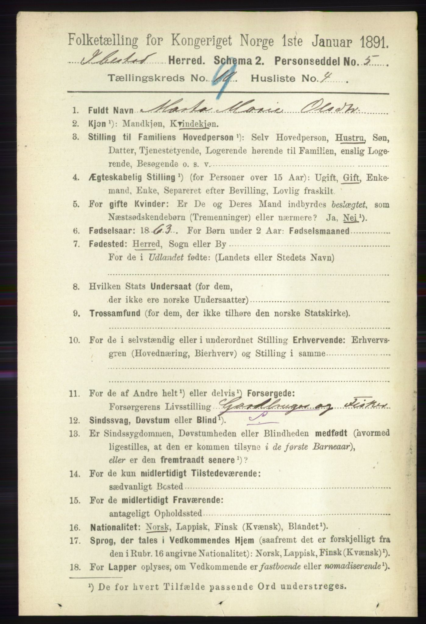 RA, 1891 census for 1917 Ibestad, 1891, p. 6002