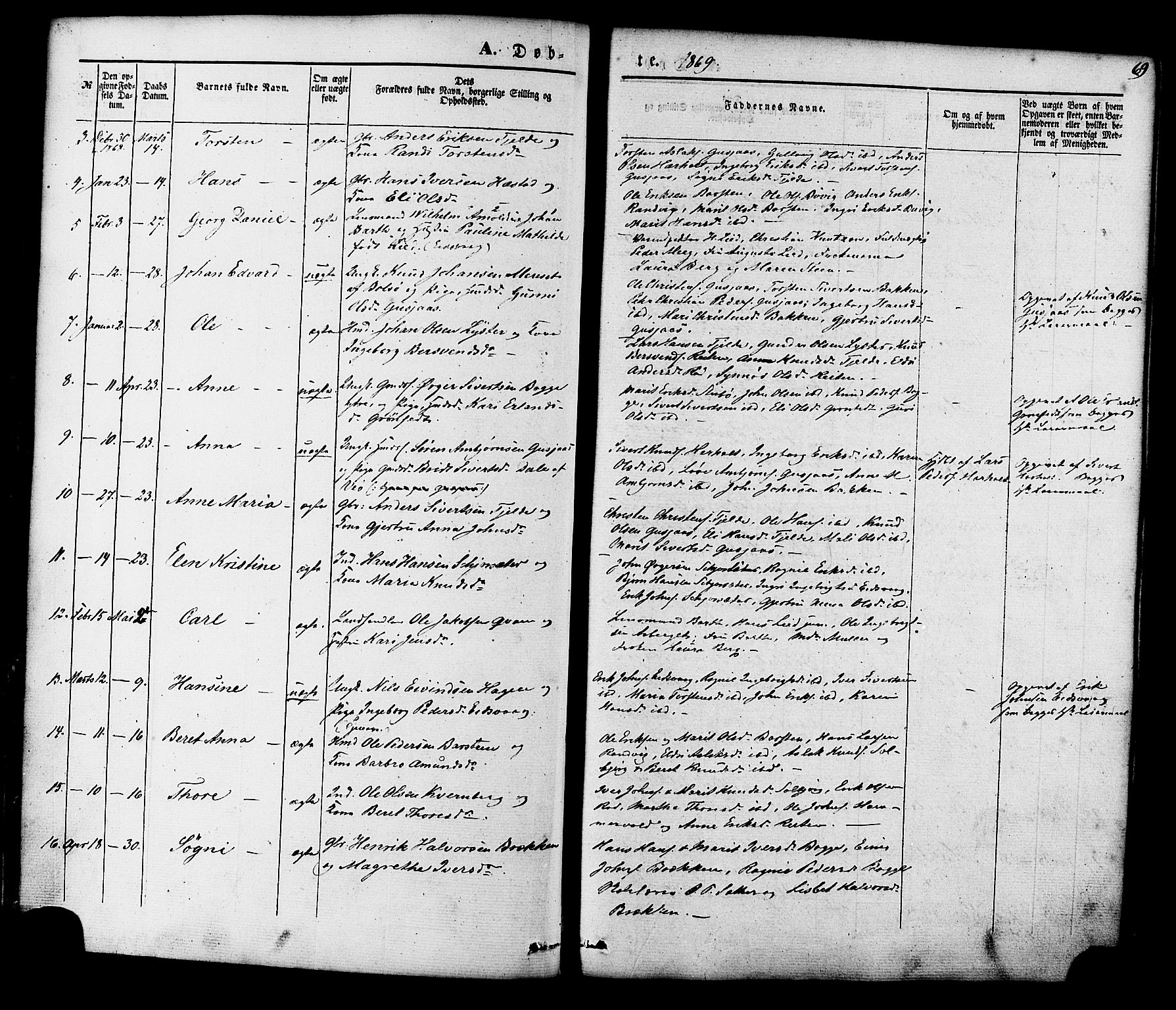 Ministerialprotokoller, klokkerbøker og fødselsregistre - Møre og Romsdal, SAT/A-1454/551/L0625: Parish register (official) no. 551A05, 1846-1879, p. 69