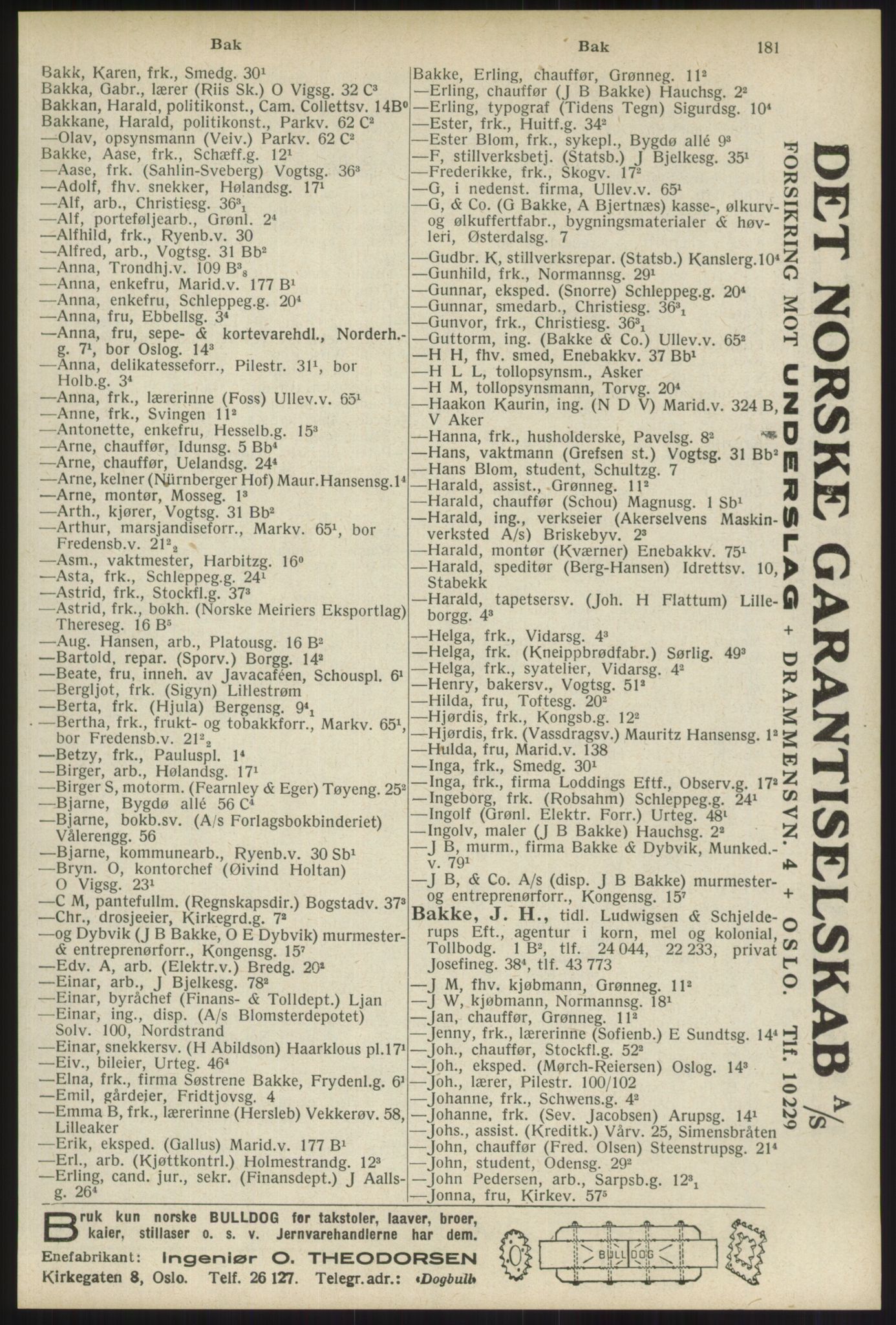 Kristiania/Oslo adressebok, PUBL/-, 1934, p. 181