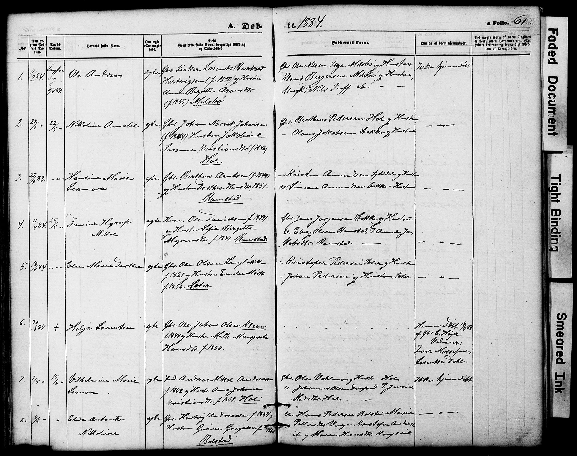 Ministerialprotokoller, klokkerbøker og fødselsregistre - Nordland, AV/SAT-A-1459/865/L0930: Parish register (copy) no. 865C02, 1866-1884, p. 61