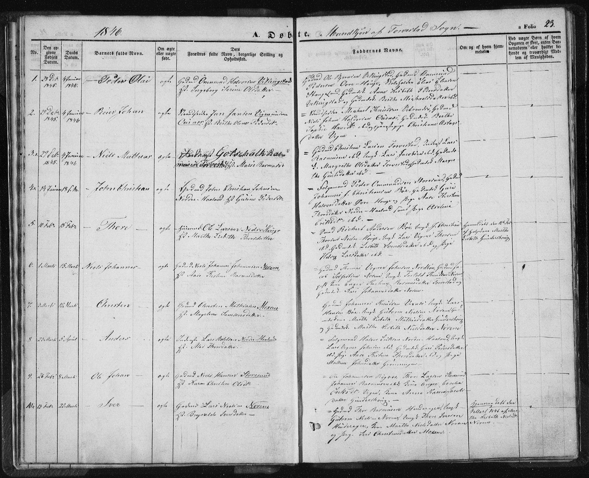 Torvastad sokneprestkontor, SAST/A -101857/H/Ha/Haa/L0005: Parish register (official) no. A 5, 1836-1847, p. 23