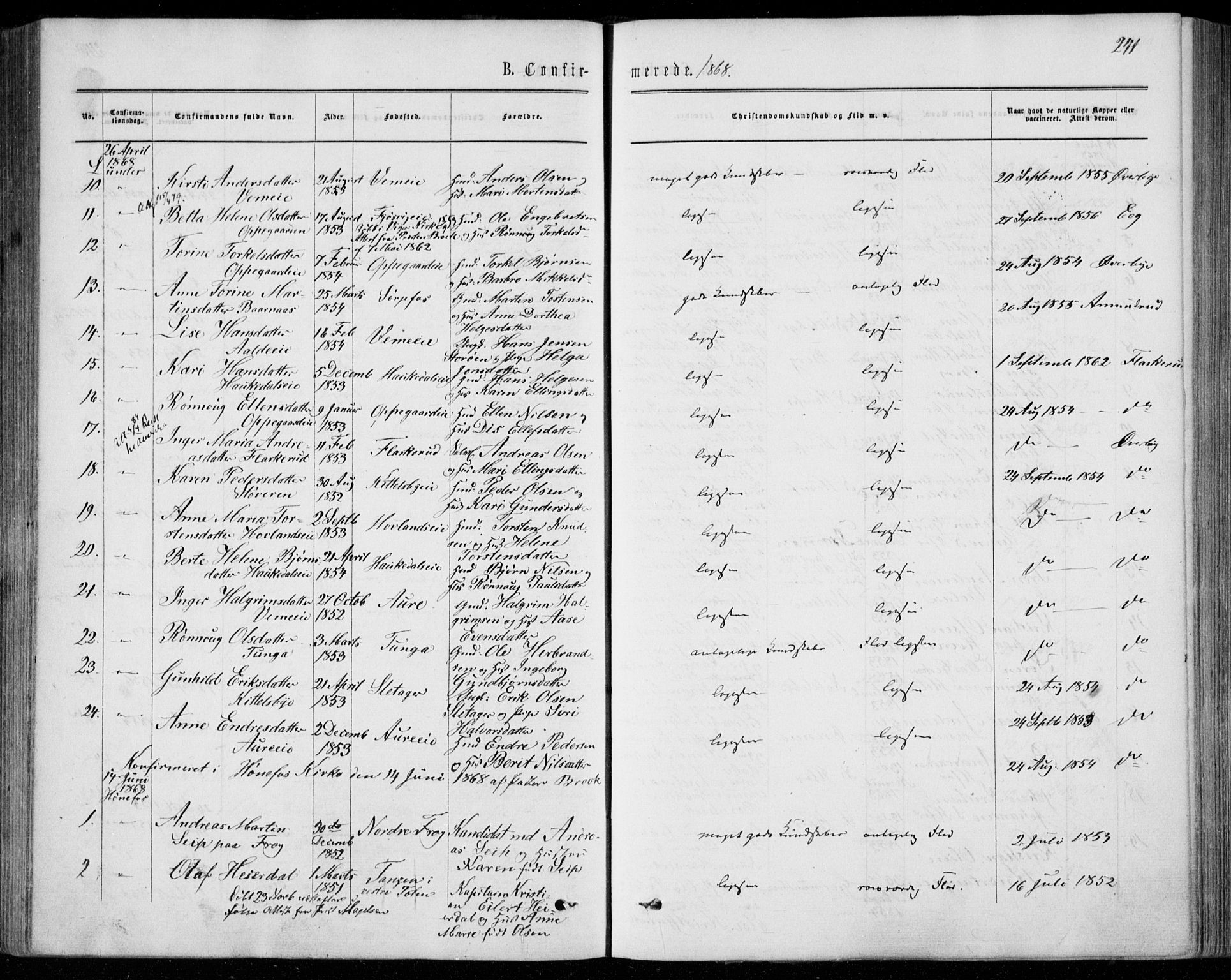 Norderhov kirkebøker, SAKO/A-237/F/Fa/L0013: Parish register (official) no. 13, 1866-1874, p. 241
