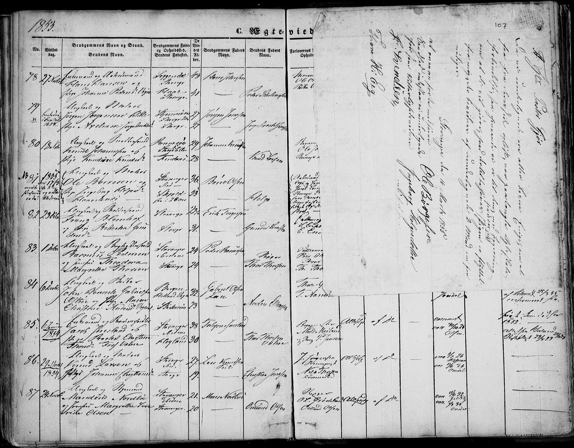 Domkirken sokneprestkontor, SAST/A-101812/001/30/30BA/L0015: Parish register (official) no. A 14, 1842-1857