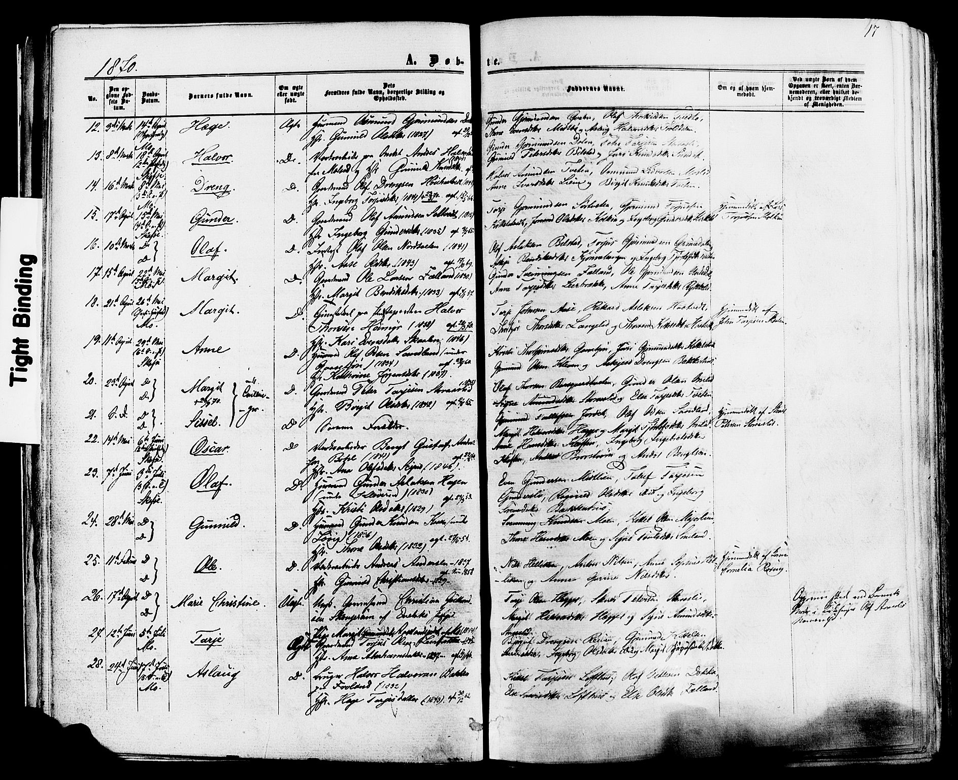 Mo kirkebøker, AV/SAKO-A-286/F/Fa/L0006: Parish register (official) no. I 6, 1865-1885, p. 17