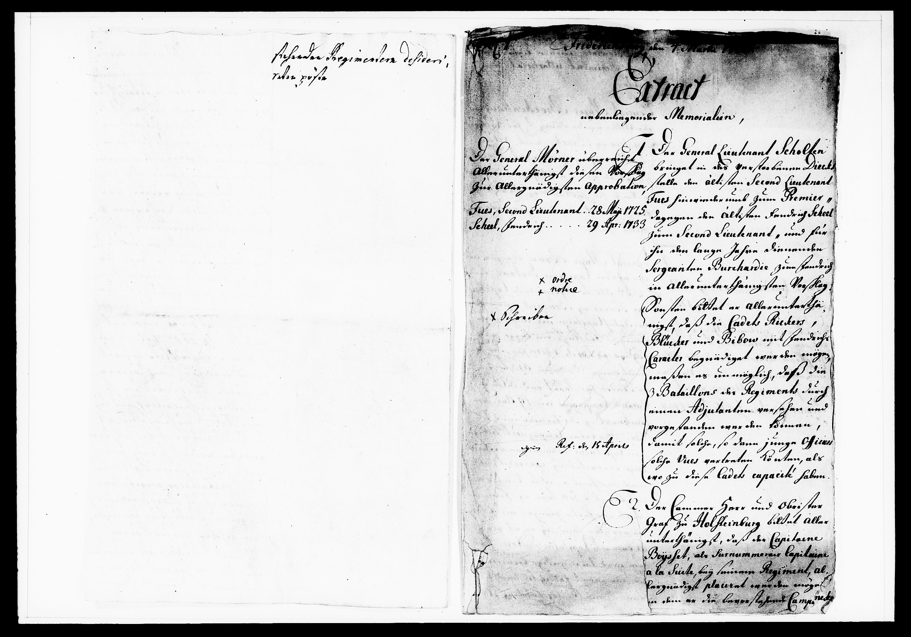 Krigskollegiet, Krigskancelliet, DRA/A-0006/-/1122-1129: Refererede sager, 1735, p. 89
