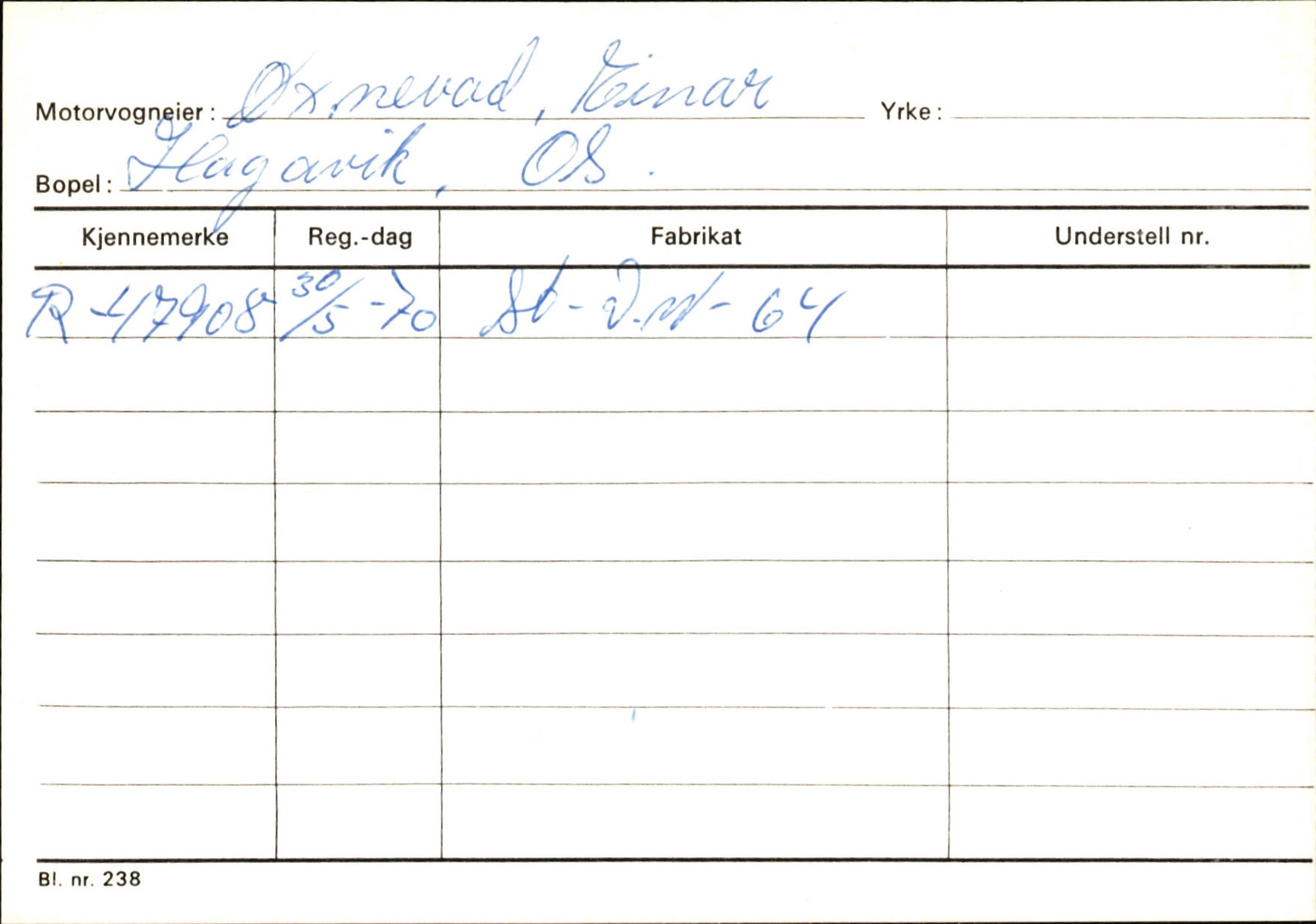 Statens vegvesen, Hordaland vegkontor, AV/SAB-A-5201/2/Ha/L0062: R-eierkort Ø-Å, 1920-1971, p. 2