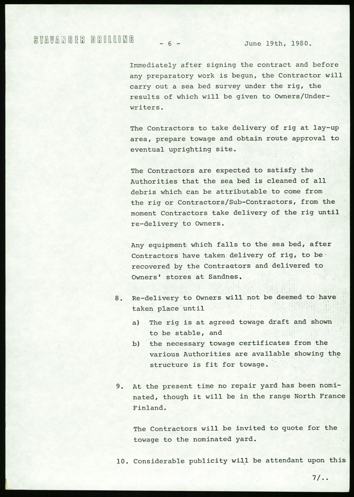 Pa 1503 - Stavanger Drilling AS, AV/SAST-A-101906/Da/L0013: Alexander L. Kielland - Saks- og korrespondansearkiv, 1980, p. 64