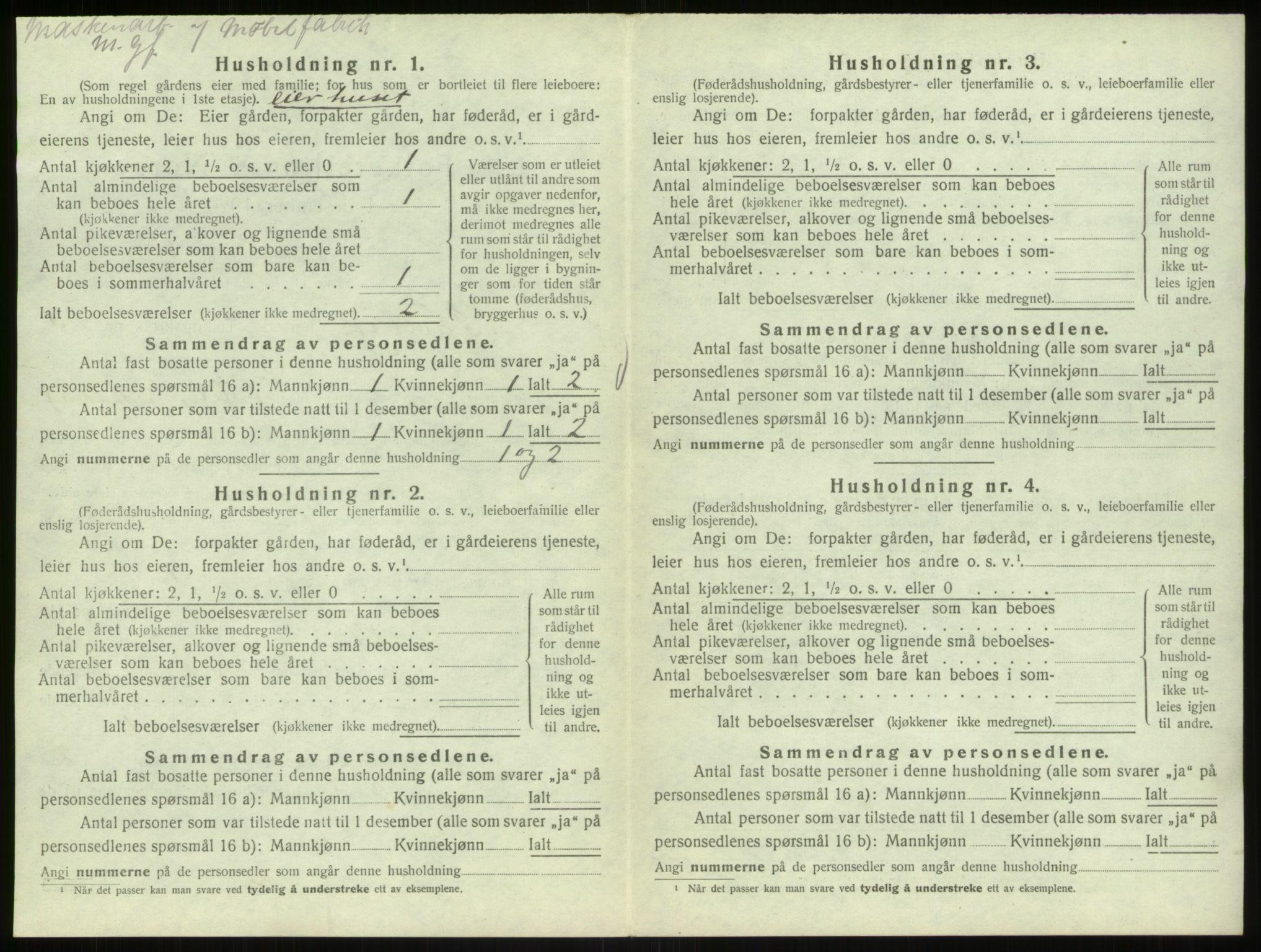SAB, 1920 census for Bruvik, 1920, p. 894