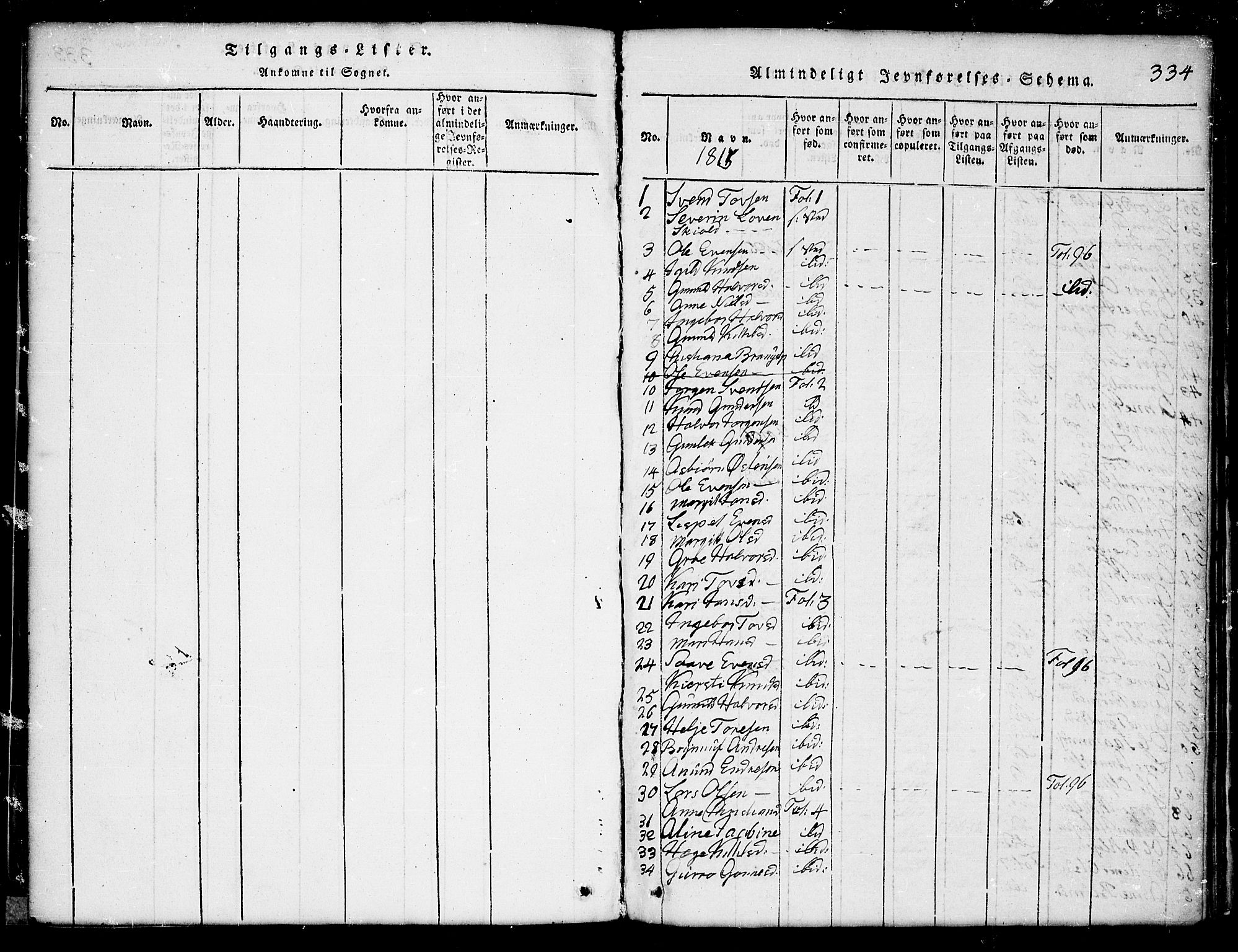 Seljord kirkebøker, SAKO/A-20/G/Ga/L0001: Parish register (copy) no. I 1, 1815-1854, p. 334