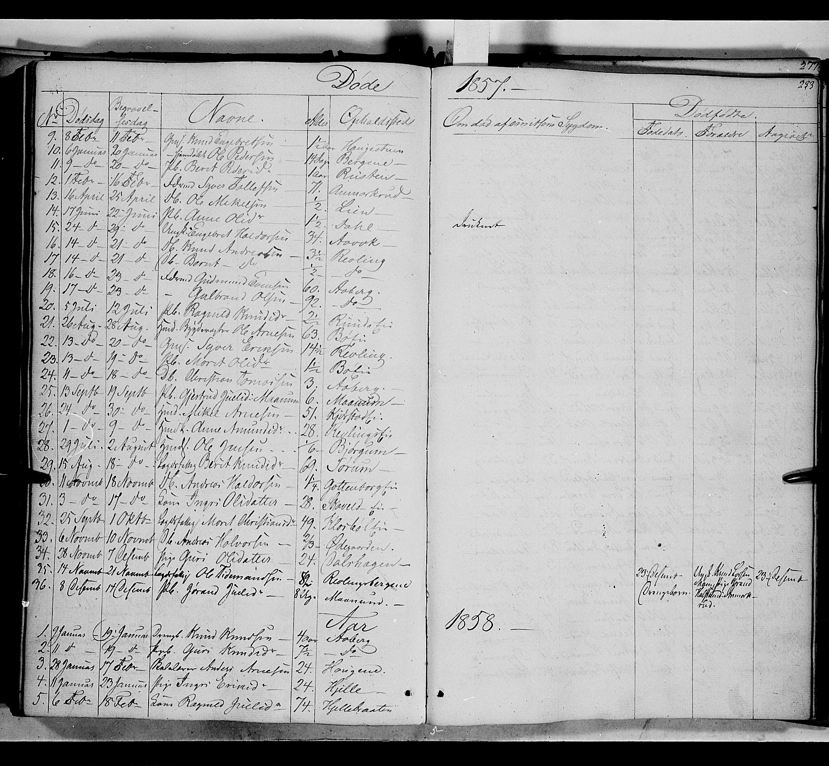 Nord-Aurdal prestekontor, SAH/PREST-132/H/Ha/Haa/L0004: Parish register (official) no. 4, 1842-1863, p. 233