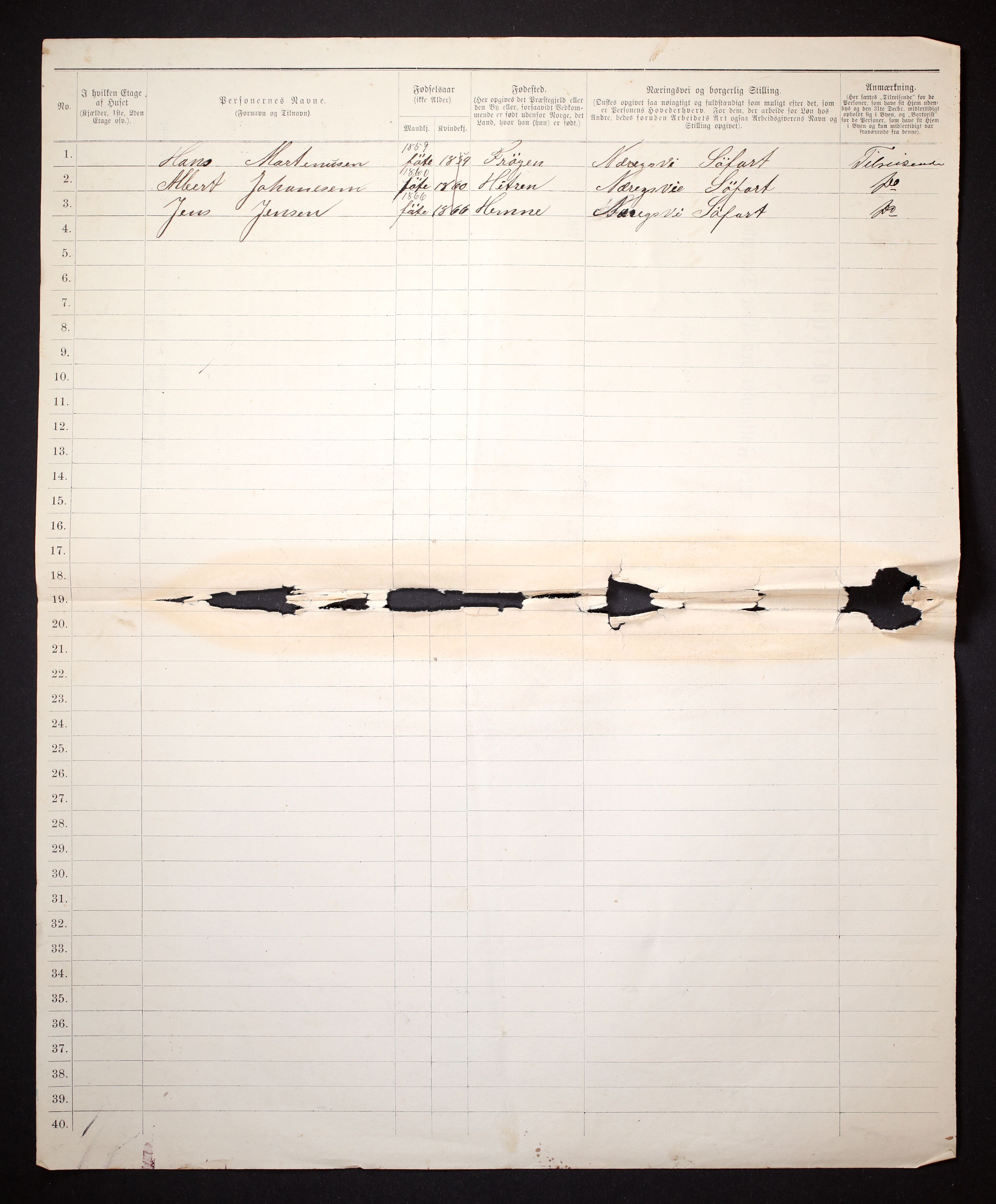 SAT, 1885 census for 1503 Kristiansund, 1885, p. 1561