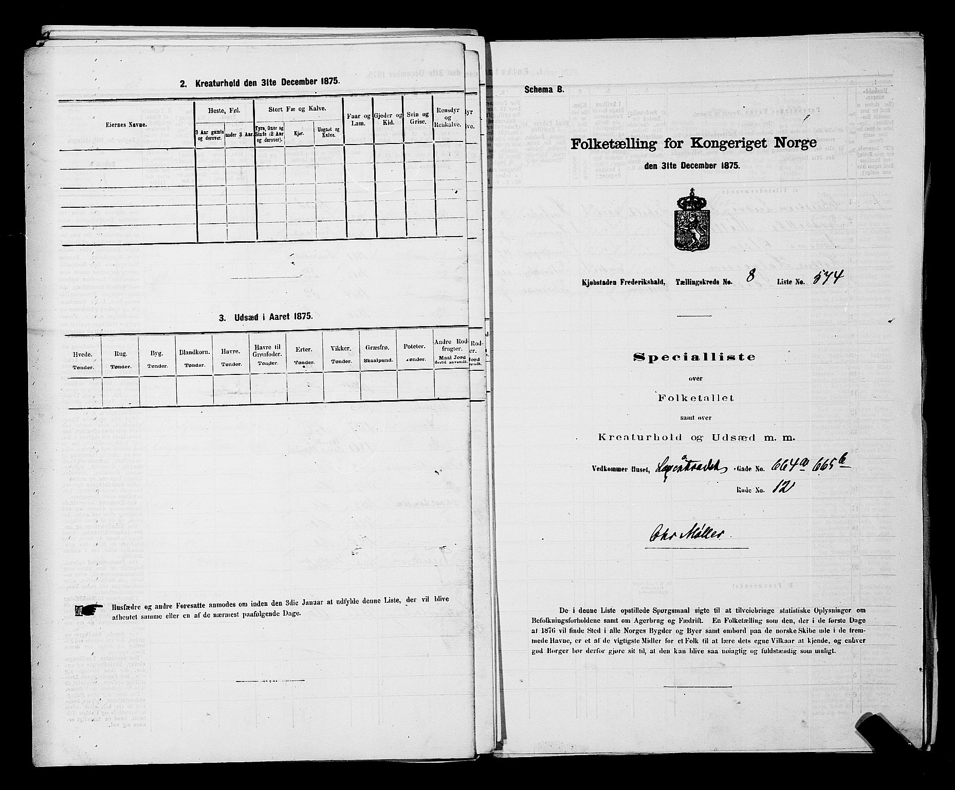 RA, 1875 census for 0101P Fredrikshald, 1875, p. 1395