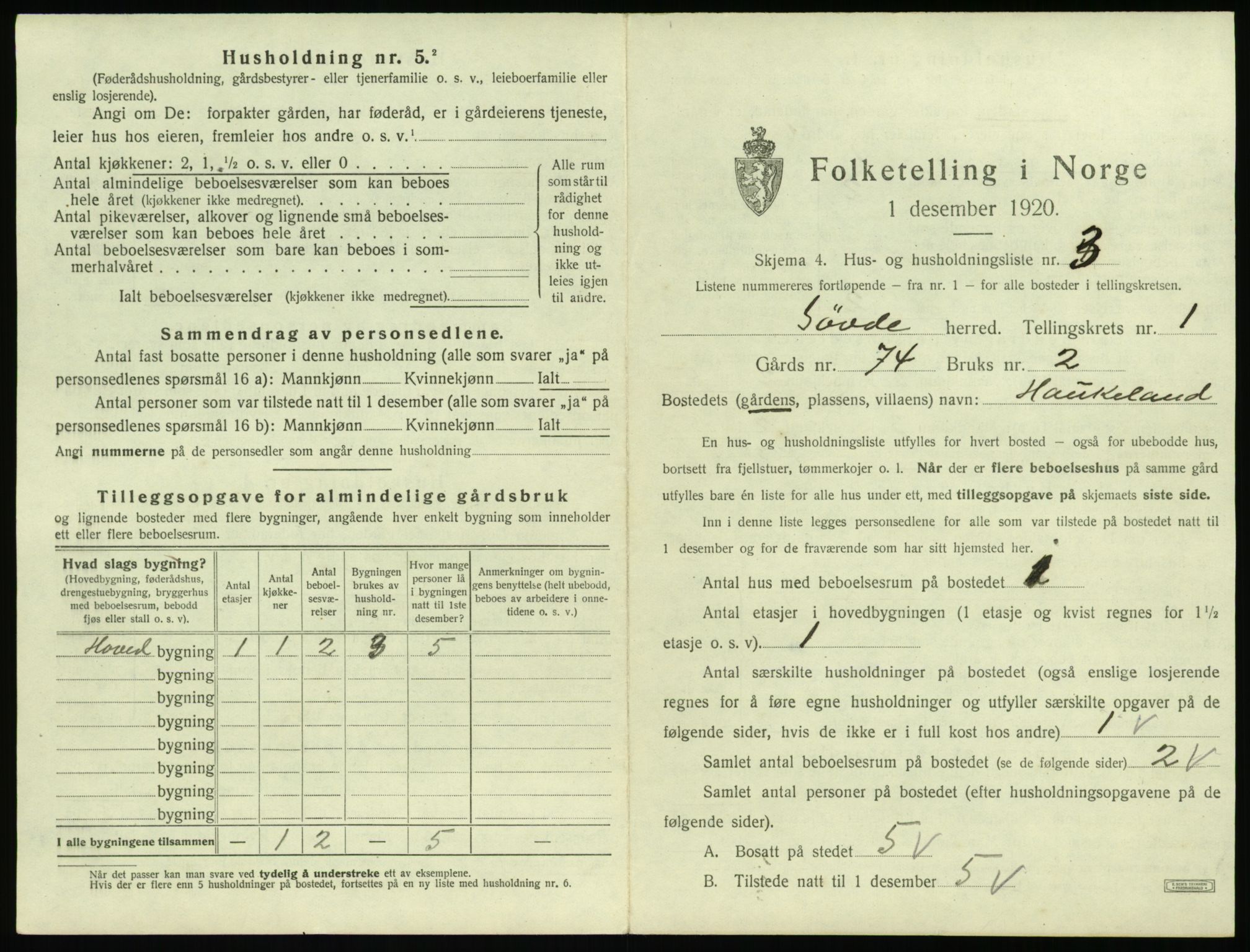 SAT, 1920 census for Syvde, 1920, p. 40