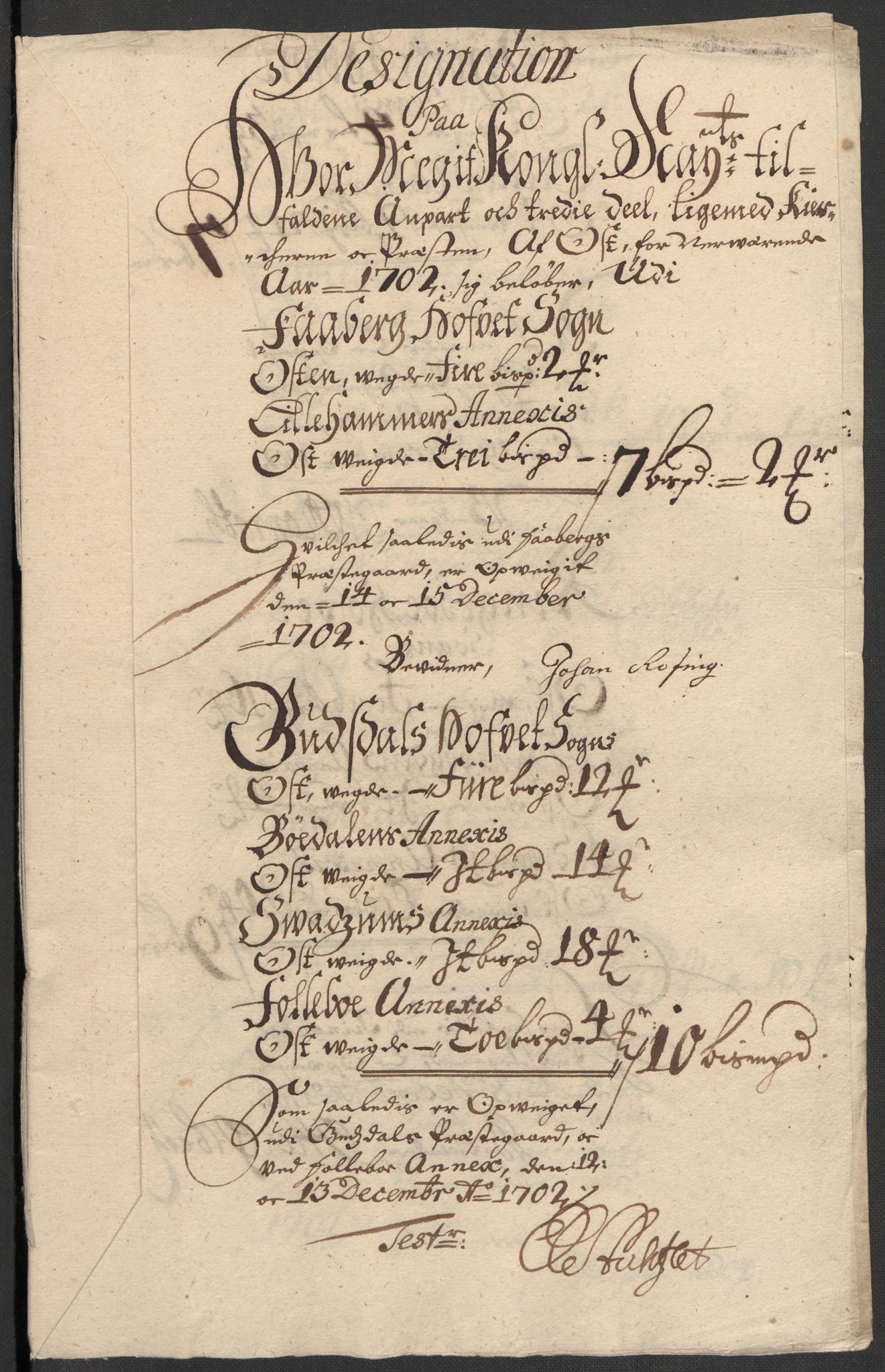 Rentekammeret inntil 1814, Reviderte regnskaper, Fogderegnskap, AV/RA-EA-4092/R17/L1175: Fogderegnskap Gudbrandsdal, 1702, p. 107