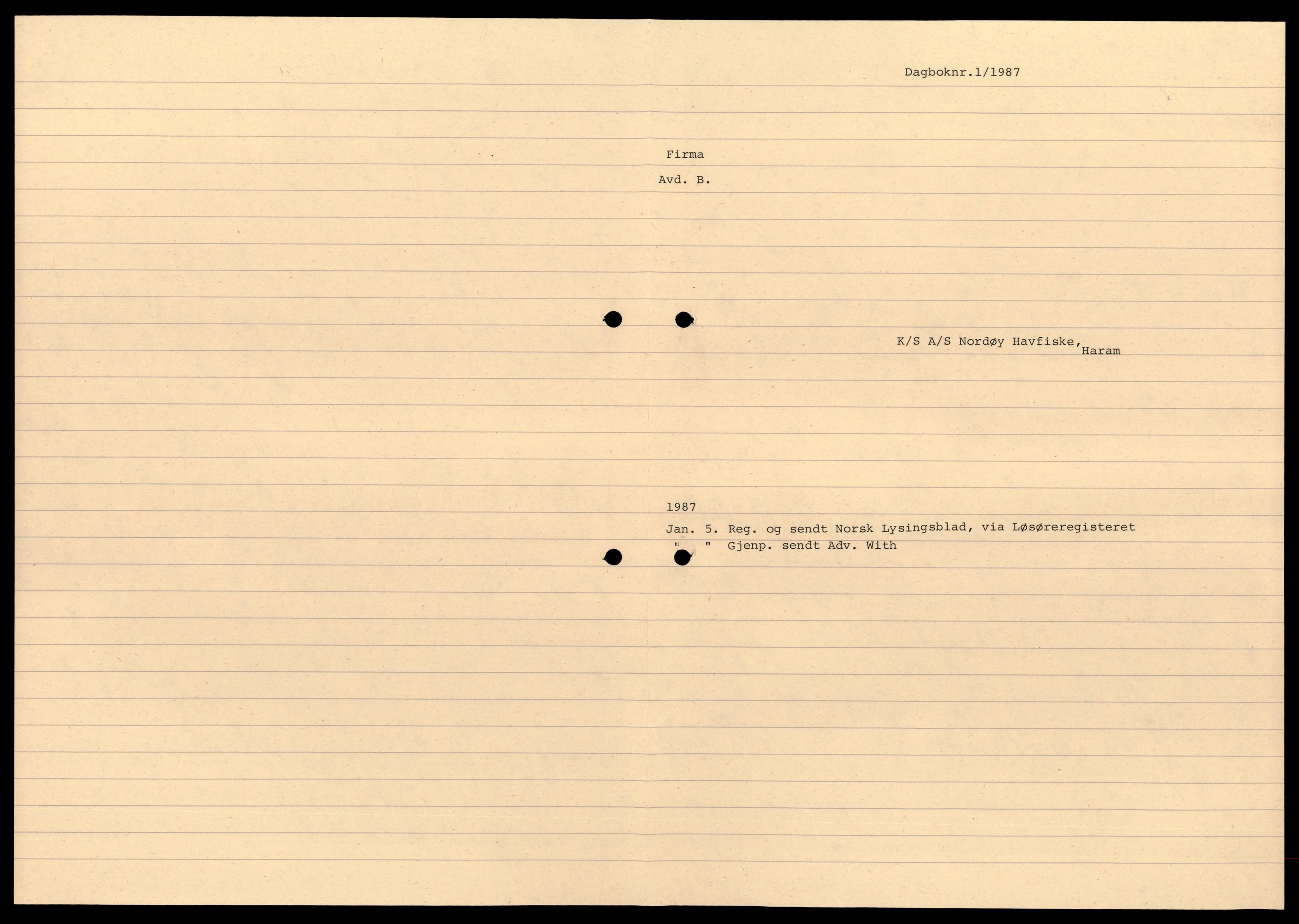 Nordre Sunnmøre sorenskriveri, AV/SAT-A-0006/2/J/Jd/Jde/L0040: Bilag. Aksjeselskap, N, 1944-1990, p. 1