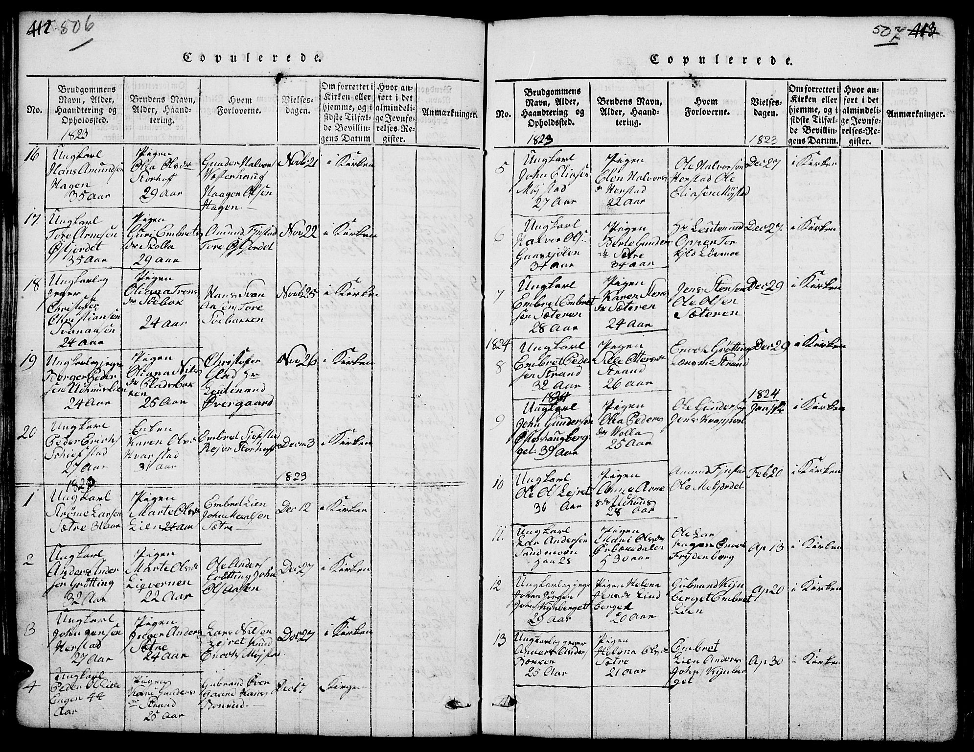Elverum prestekontor, SAH/PREST-044/H/Ha/Hab/L0001: Parish register (copy) no. 1, 1815-1829, p. 506-507