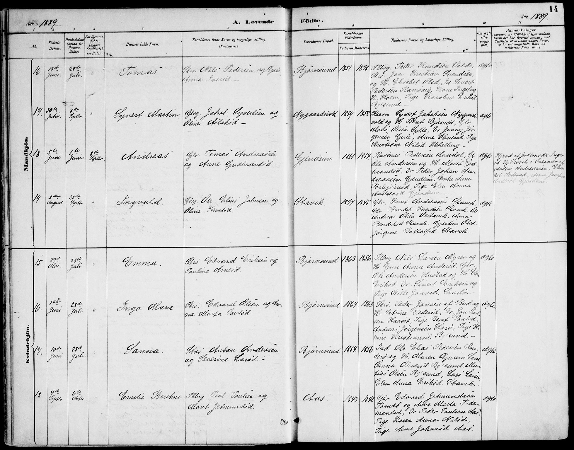 Ministerialprotokoller, klokkerbøker og fødselsregistre - Møre og Romsdal, AV/SAT-A-1454/565/L0750: Parish register (official) no. 565A04, 1887-1905, p. 14