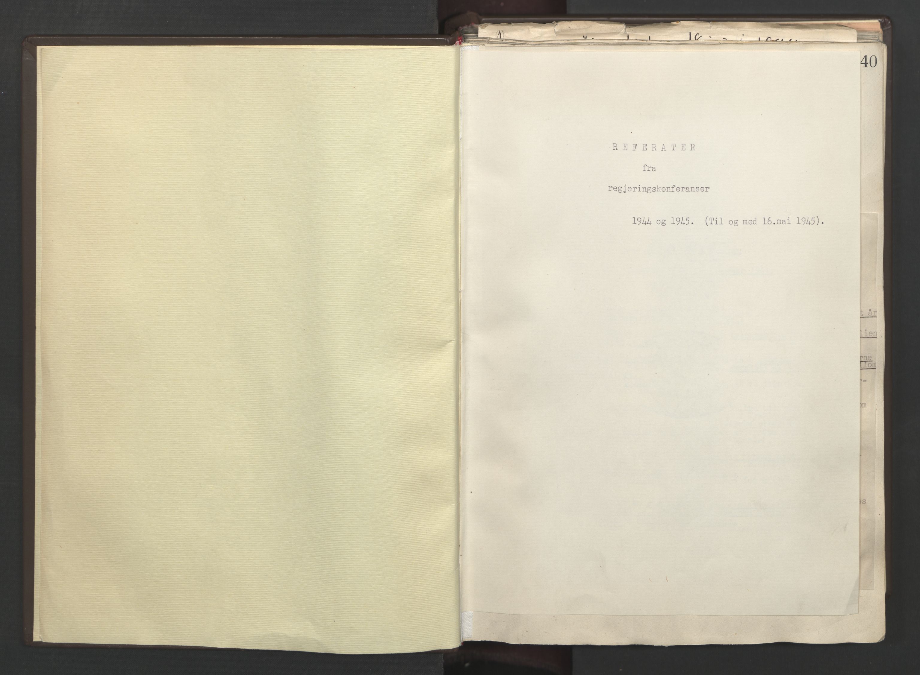 Statsministerens kontor, AV/RA-S-1005/A/Aa/L0003: Referat fra regjeringskonferanser, 1944-1945