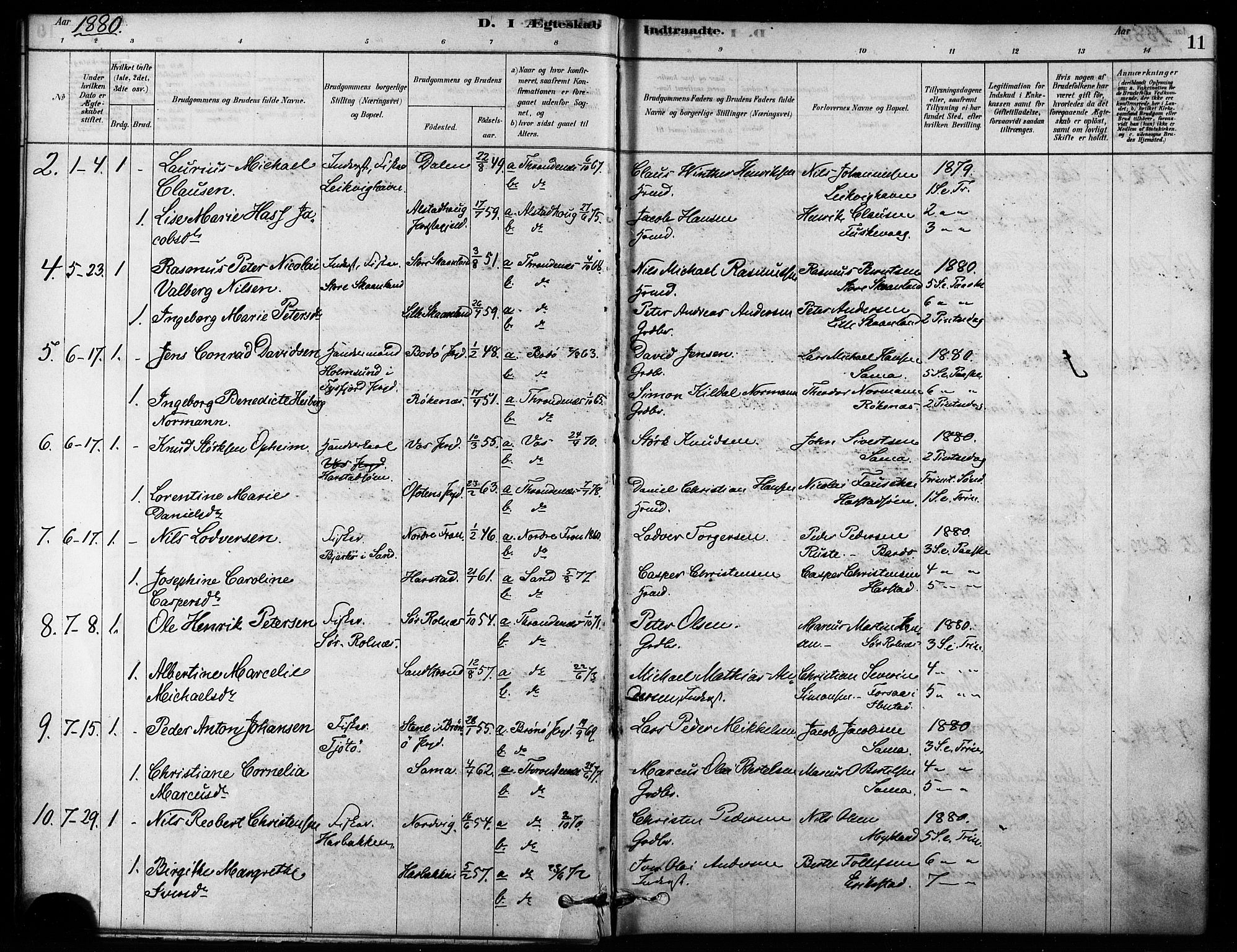 Trondenes sokneprestkontor, AV/SATØ-S-1319/H/Ha/L0015kirke: Parish register (official) no. 15, 1878-1889, p. 11