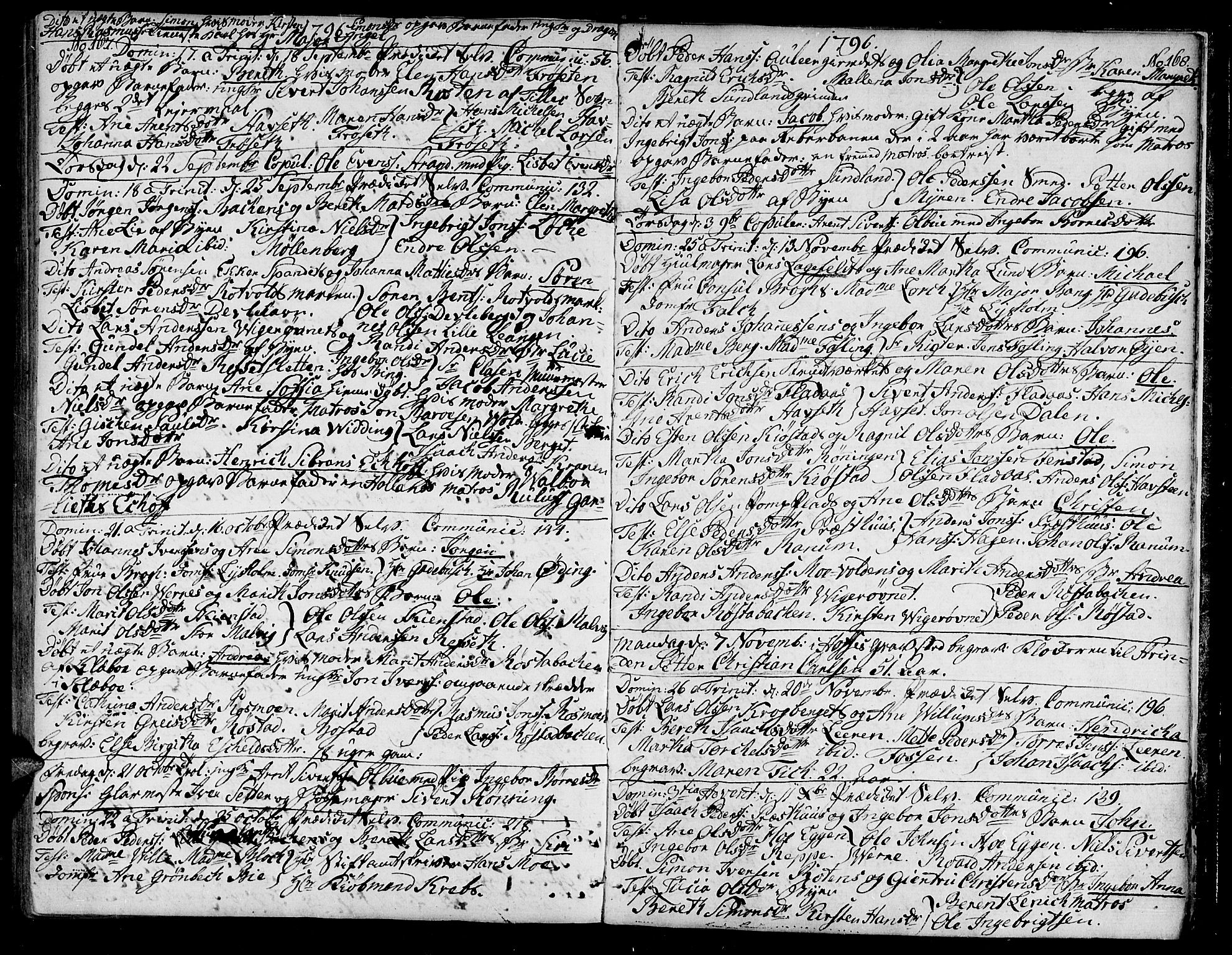 Ministerialprotokoller, klokkerbøker og fødselsregistre - Sør-Trøndelag, SAT/A-1456/604/L0180: Parish register (official) no. 604A01, 1780-1797, p. 167-168