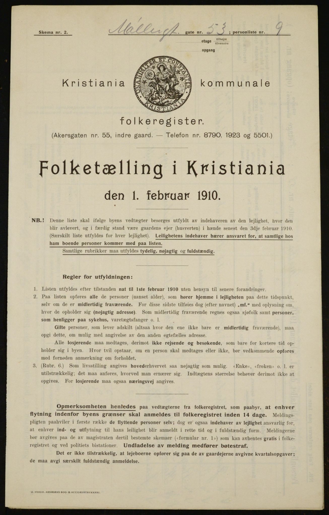 OBA, Municipal Census 1910 for Kristiania, 1910, p. 66690