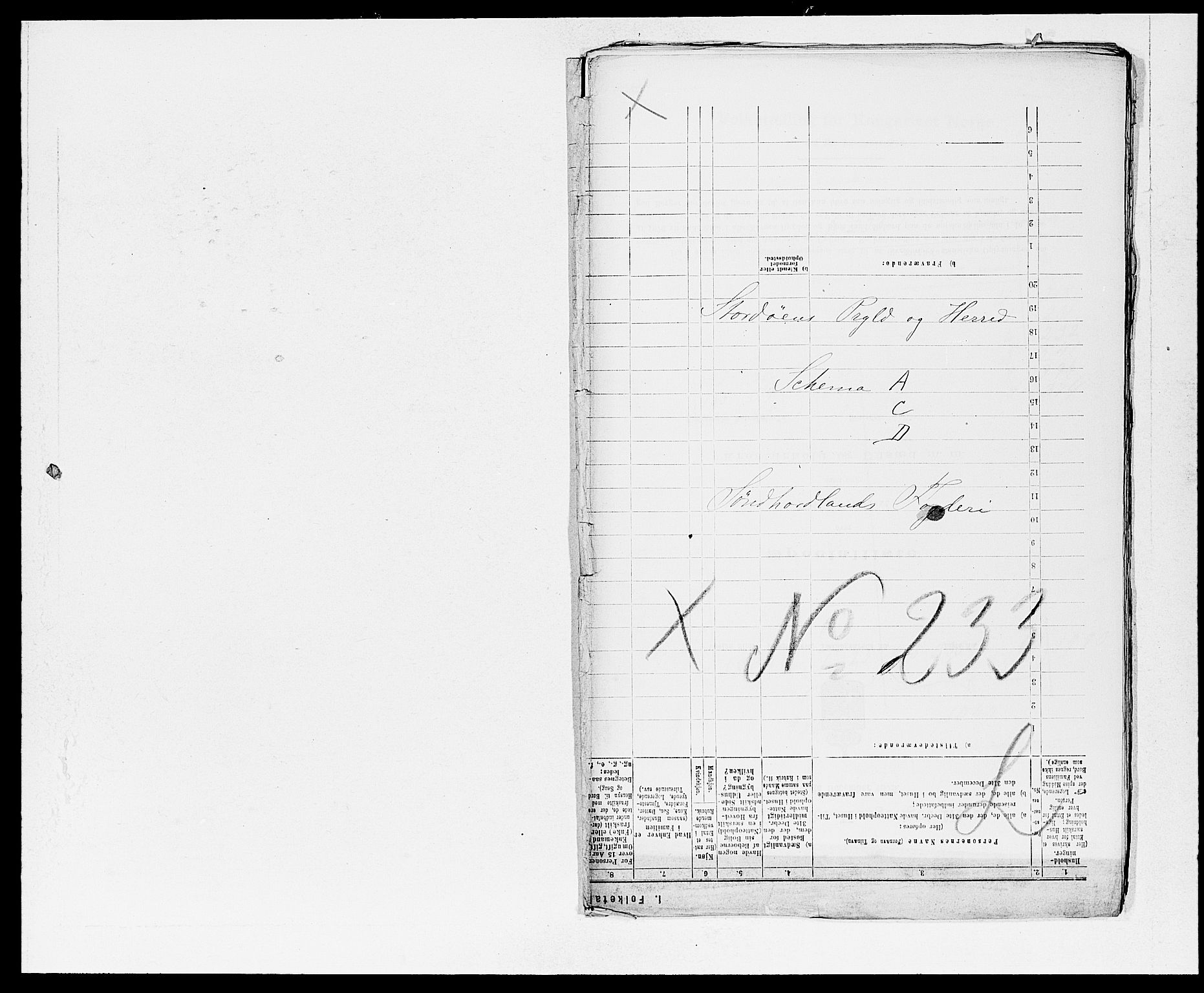 SAB, 1875 census for 1221P Stord, 1875, p. 1
