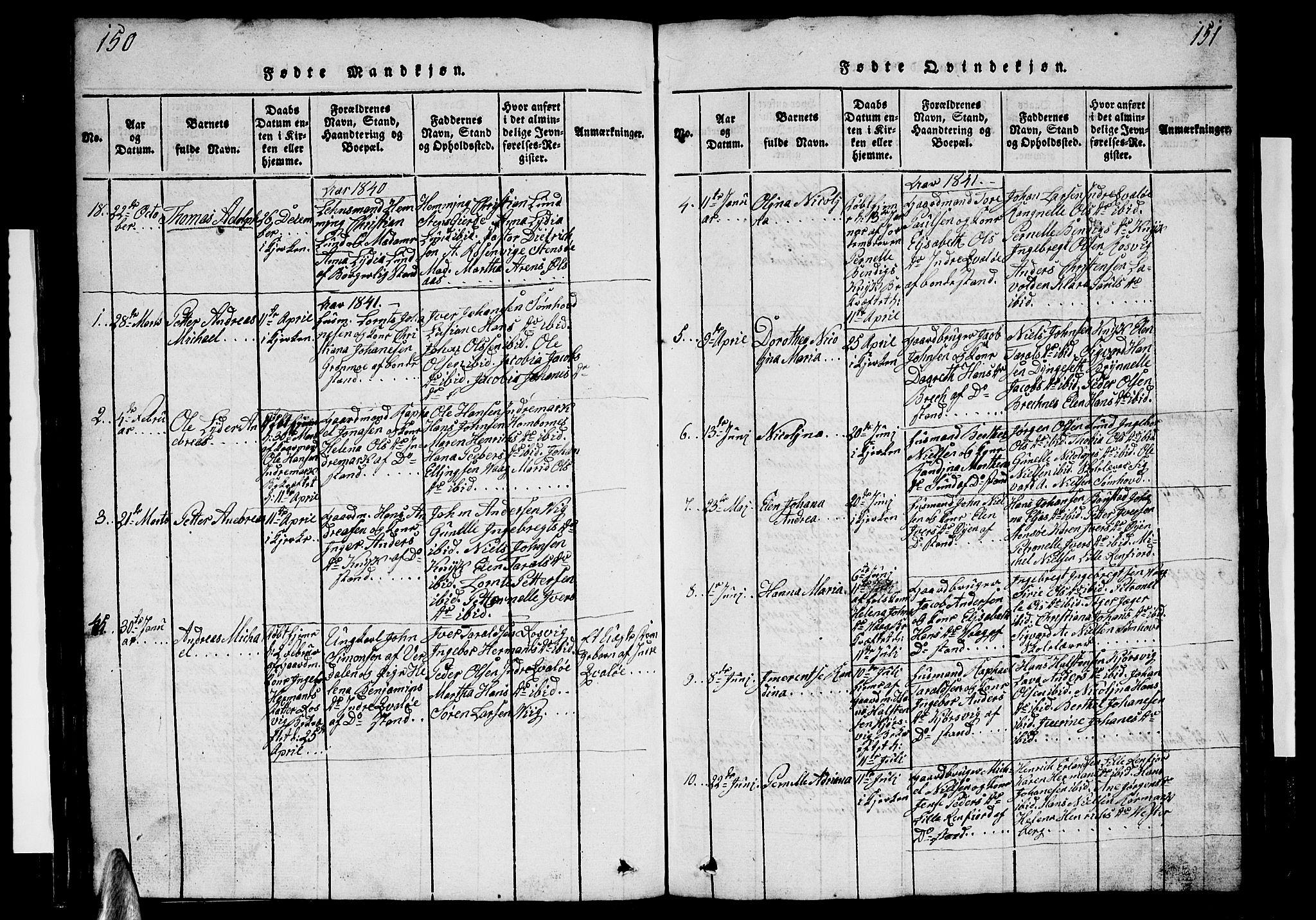 Ministerialprotokoller, klokkerbøker og fødselsregistre - Nordland, AV/SAT-A-1459/812/L0186: Parish register (copy) no. 812C04, 1820-1849, p. 150-151