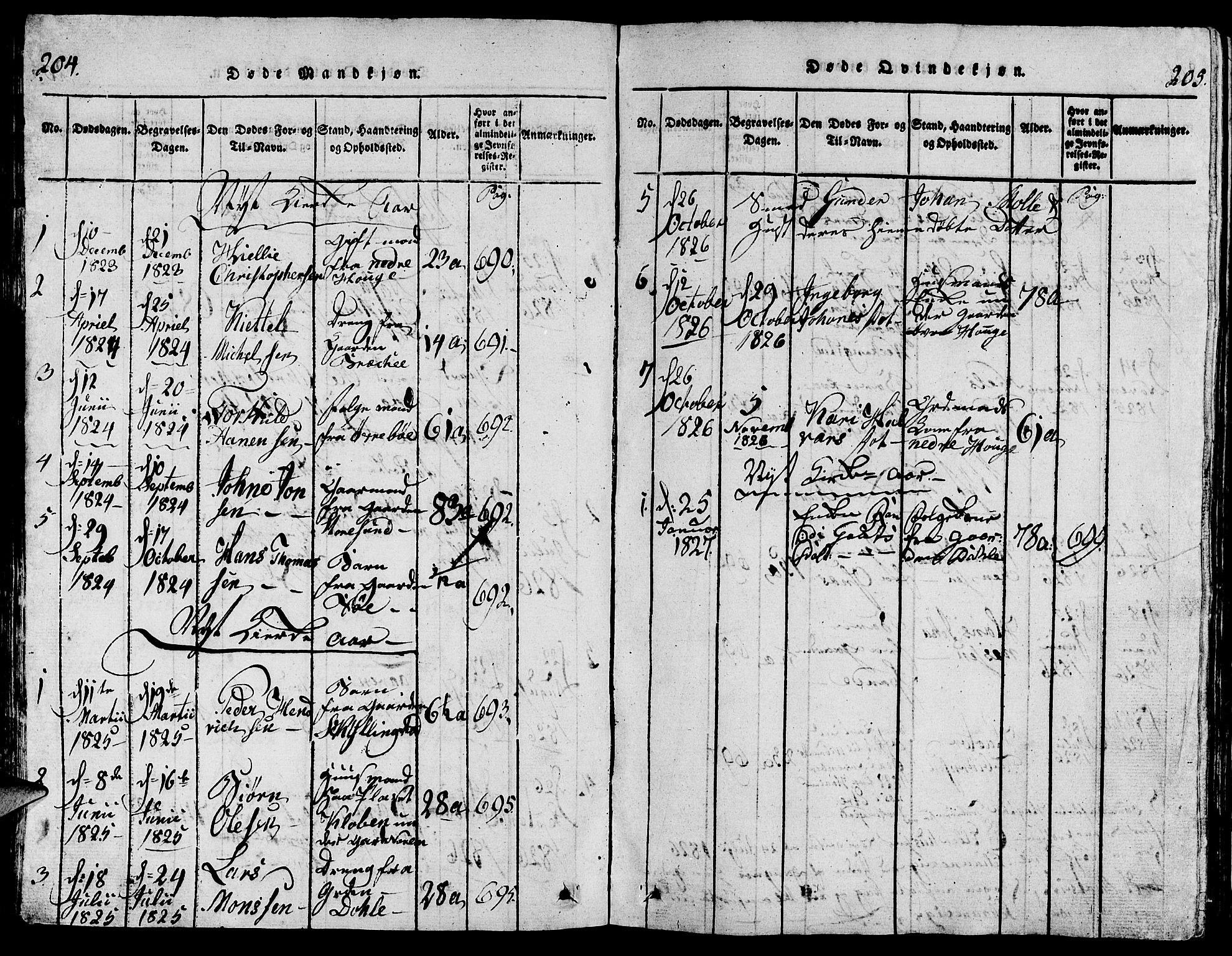 Torvastad sokneprestkontor, AV/SAST-A -101857/H/Ha/Hab/L0001: Parish register (copy) no. B 1 /1, 1817-1835, p. 204-205