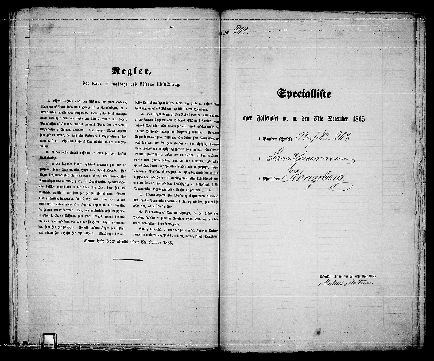 RA, 1865 census for Kongsberg/Kongsberg, 1865, p. 450