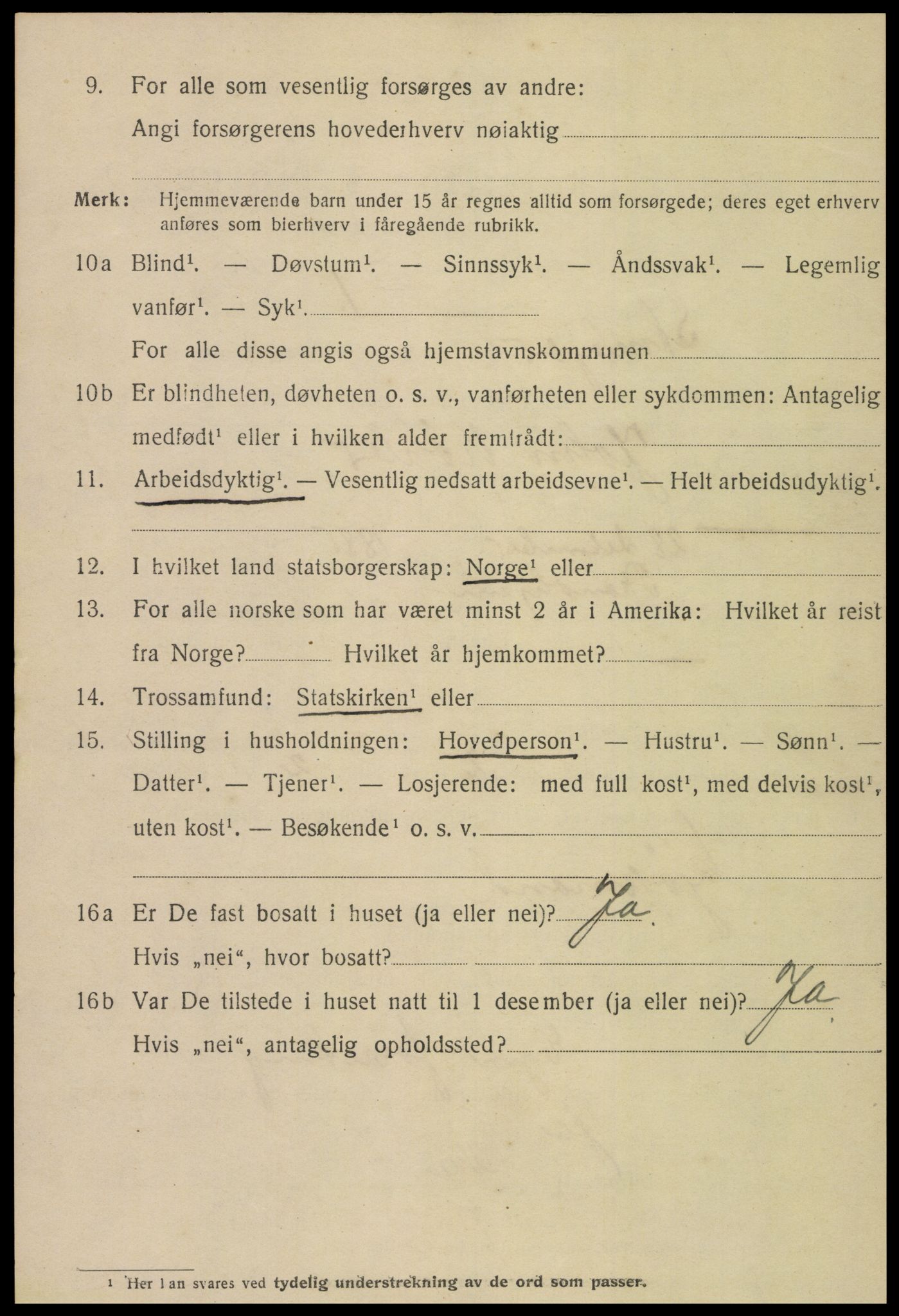 SAT, 1920 census for Steinkjer, 1920, p. 5731