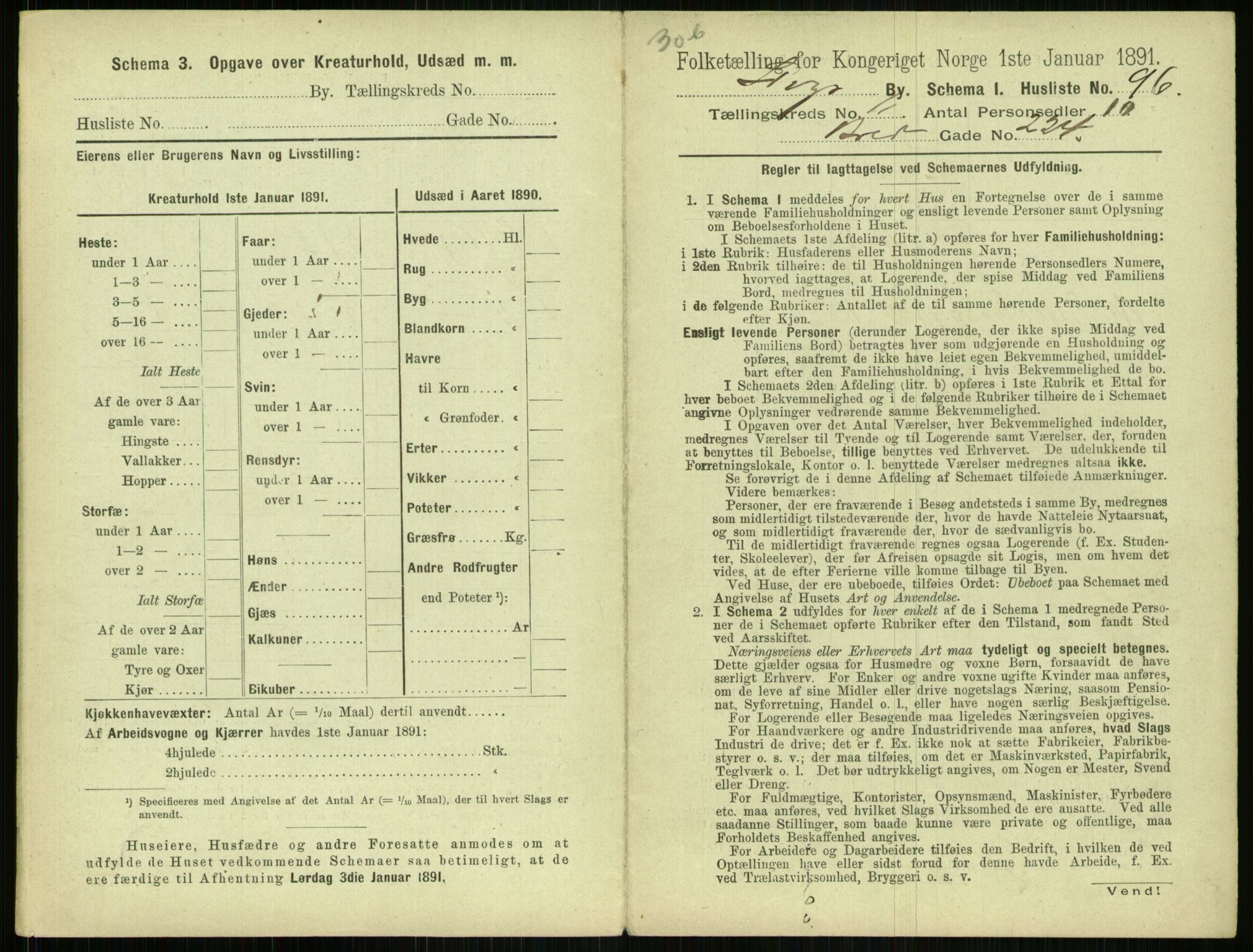 RA, 1891 census for 1103 Stavanger, 1891, p. 2153