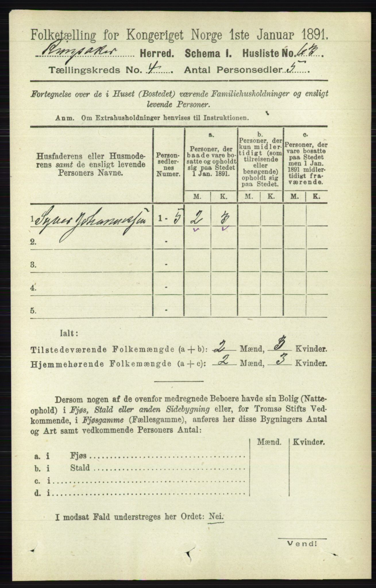 RA, 1891 census for 0412 Ringsaker, 1891, p. 1744